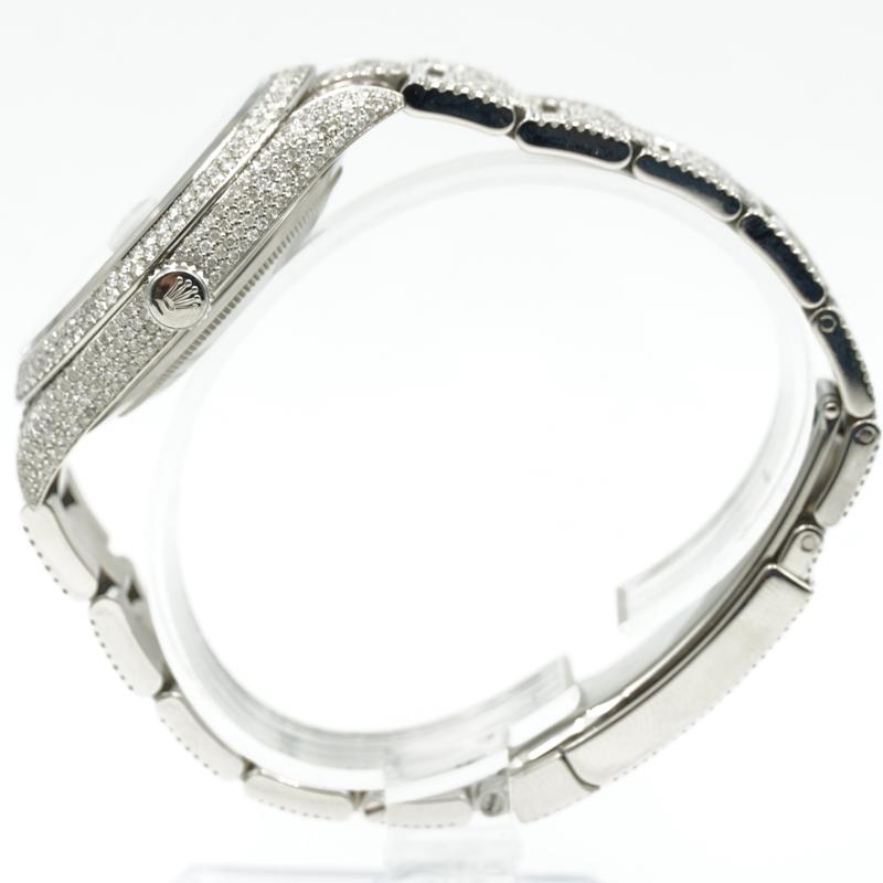 Rolex Datejust geflutet Diamant 126300 alle Prong Set im Zustand „Gut“ in Carmel, IN