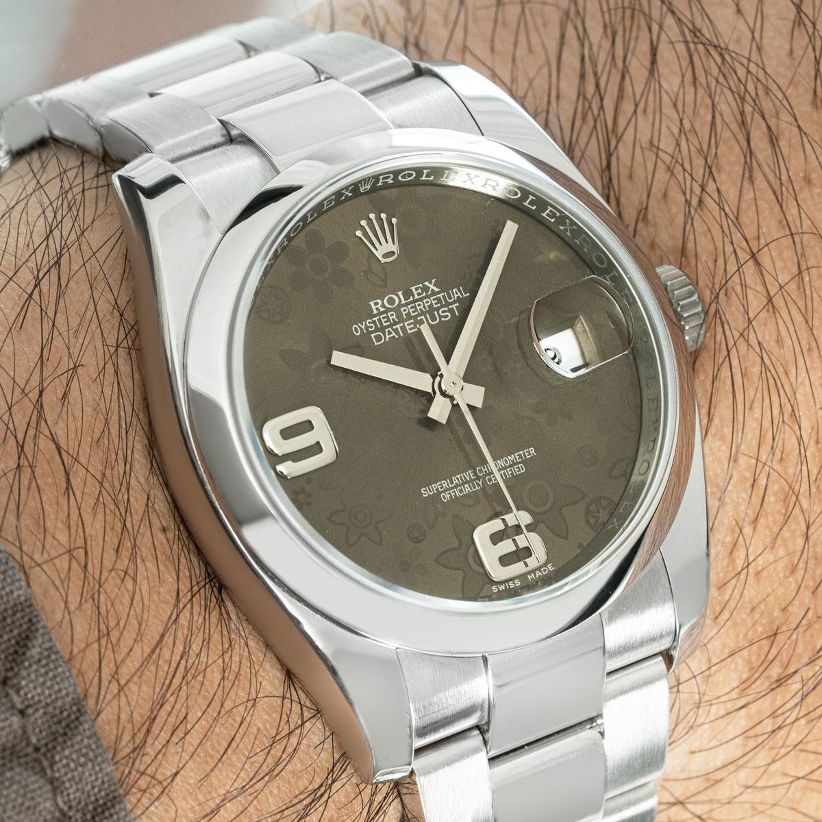 Moderne Rolex Datejust, cadran floral 116200 en vente