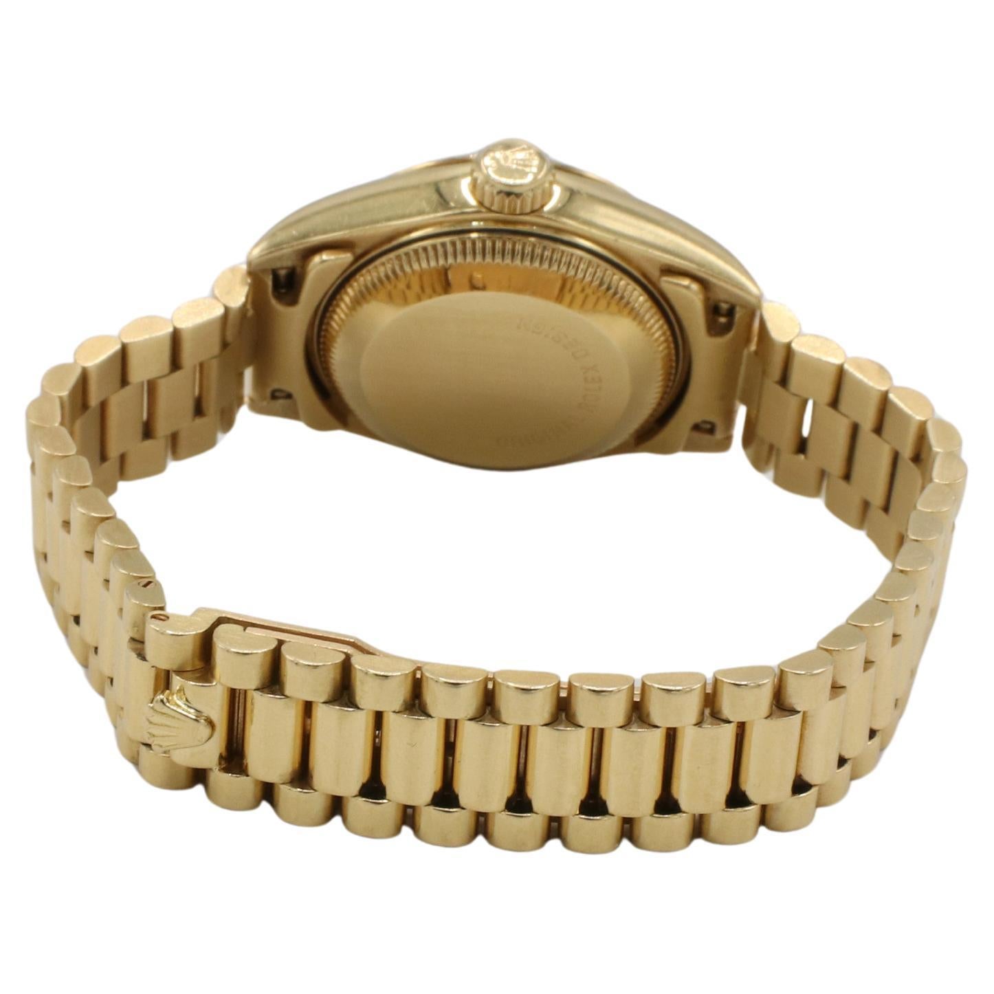 Contemporaneo Rolex Datejust for Tiffany & Co. 18 Karat Yellow Gold 69178 in vendita