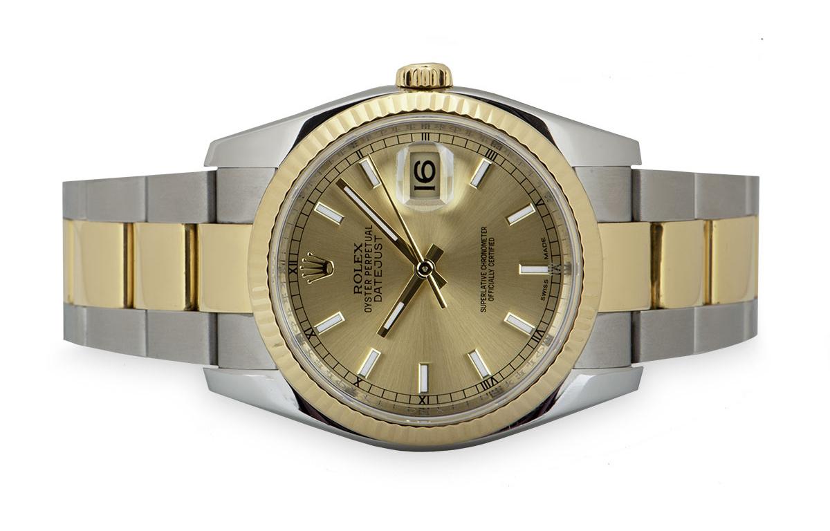 Rolex Datejust Gents Stainless Steel and 18 Karat Gold Champagne Dial B&P 116233 2
