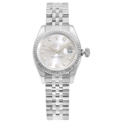 Rolex Datejust Gold Steel Diamond Dial Automatic Ladies Watch 179174