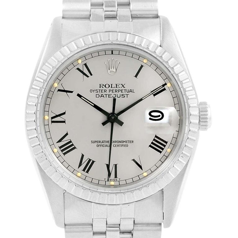 Rolex Datejust Grey Buckley Dial Steel Vintage Men's Watch 16030 For ...