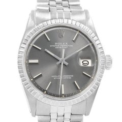 Rolex Datejust Grey Dial Steel Vintage Men's Watch 1603 Year 1970