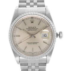 Rolex Datejust Holes Steel Silver Dial Automatic Mens Watch 16220