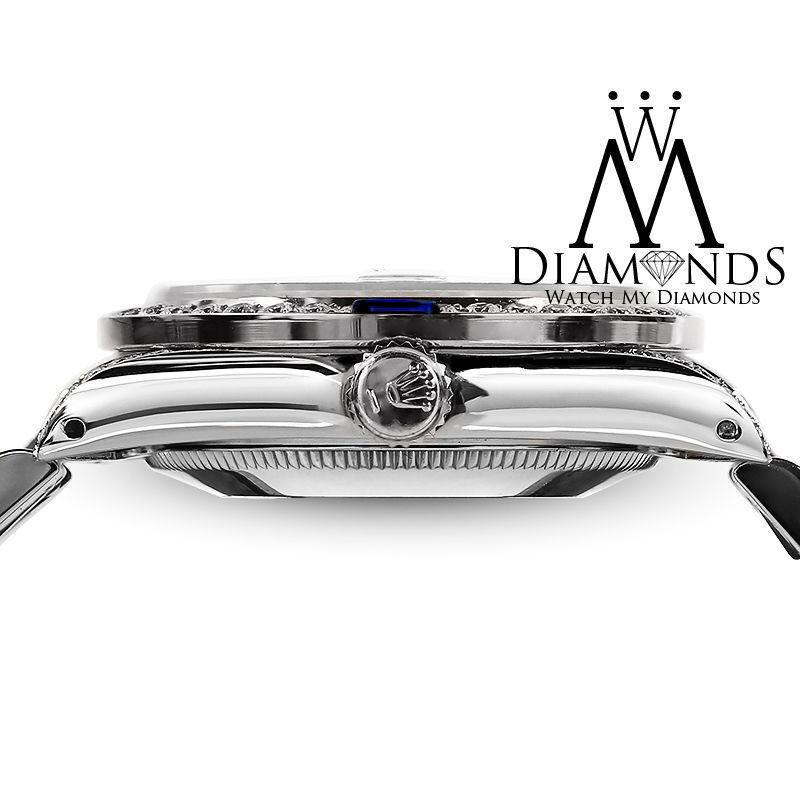 Taille ronde Rolex Montre Datejust avec cadran en corde bleu glace et diamants, avec lunette en saphir et diamants en vente