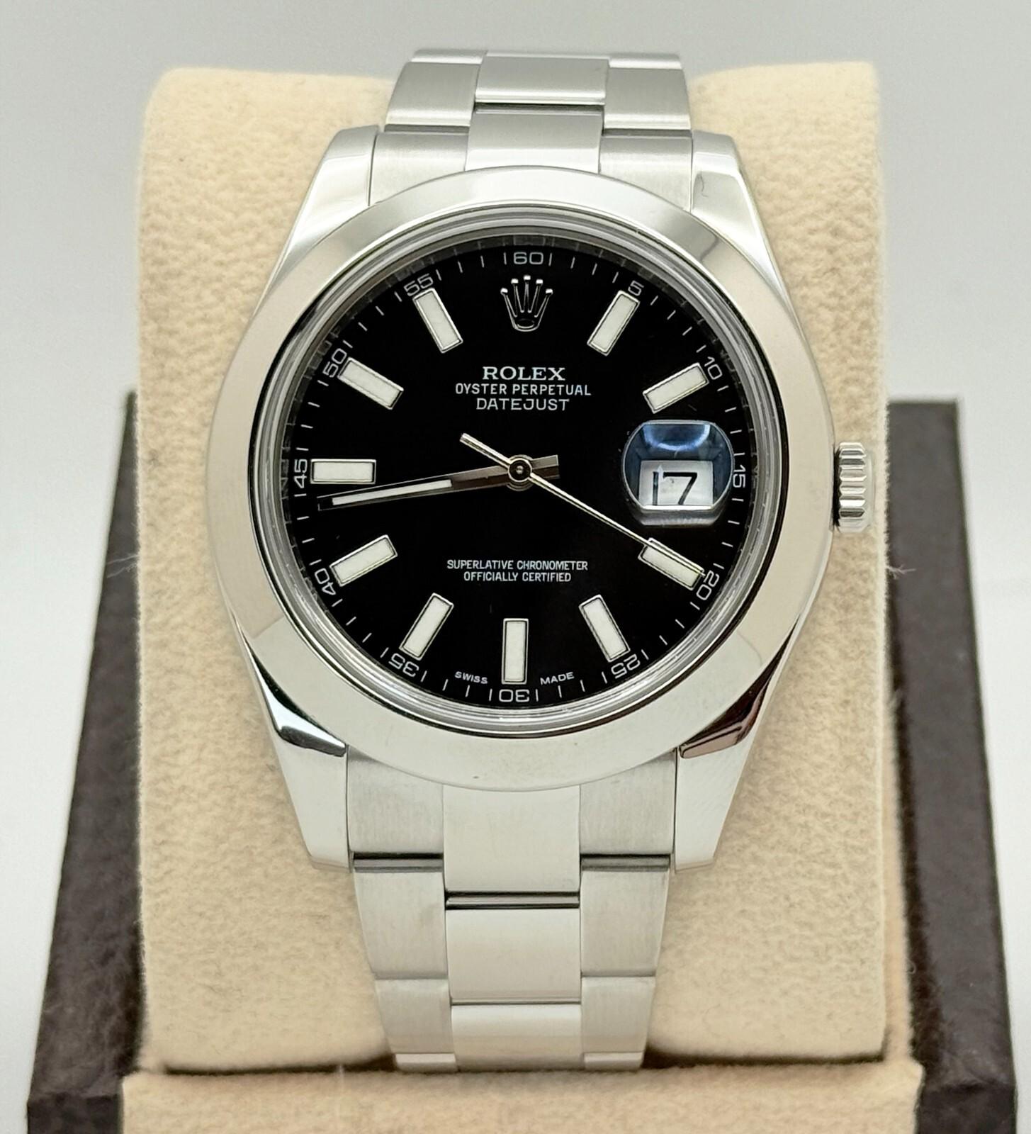 Uomo Rolex Datejust II 116300 41mm Quadrante Nero Acciaio Inox Scatola 2013 in vendita