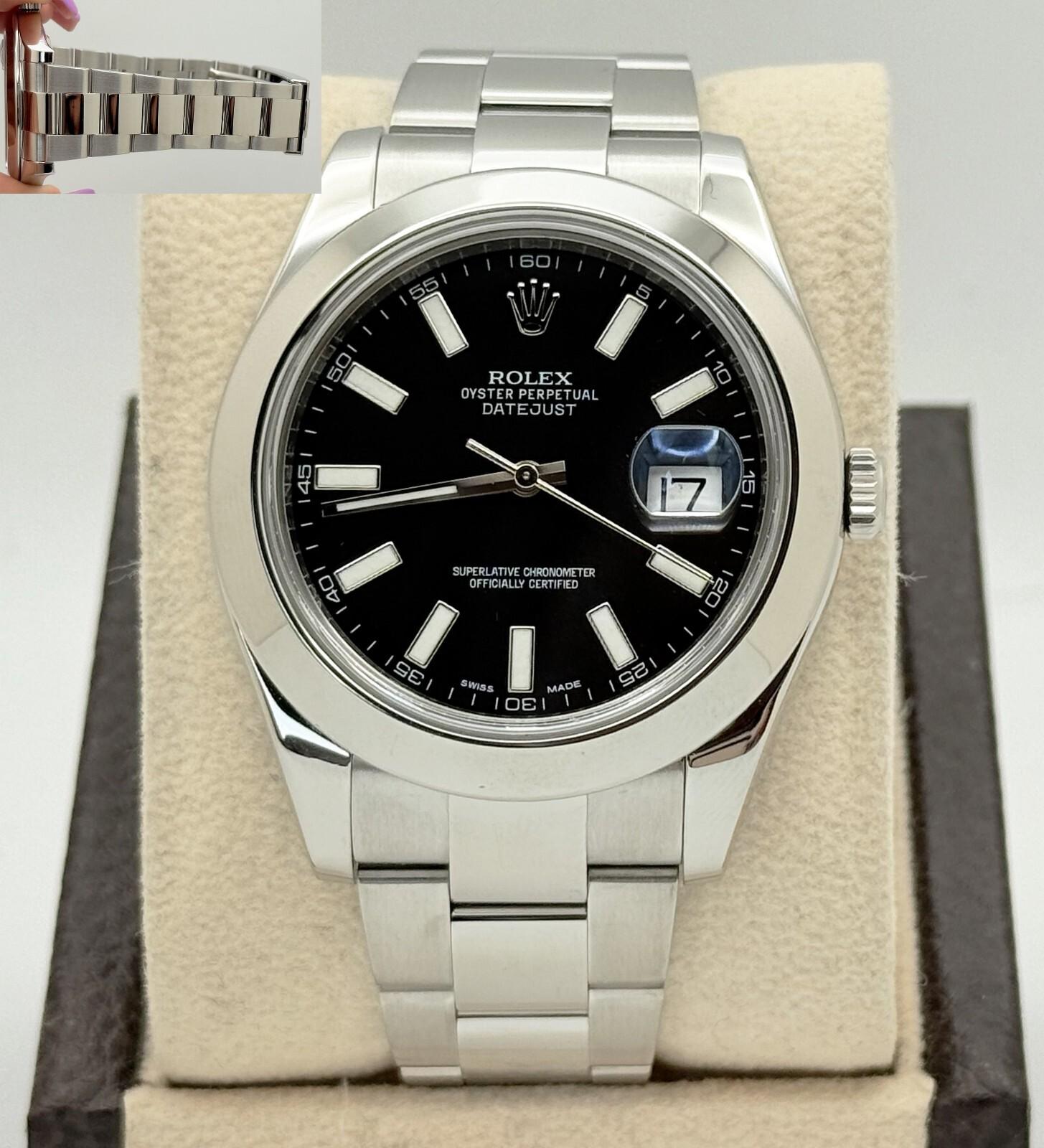 Rolex Datejust II 116300 41mm Quadrante Nero Acciaio Inox Scatola 2013 in vendita 4