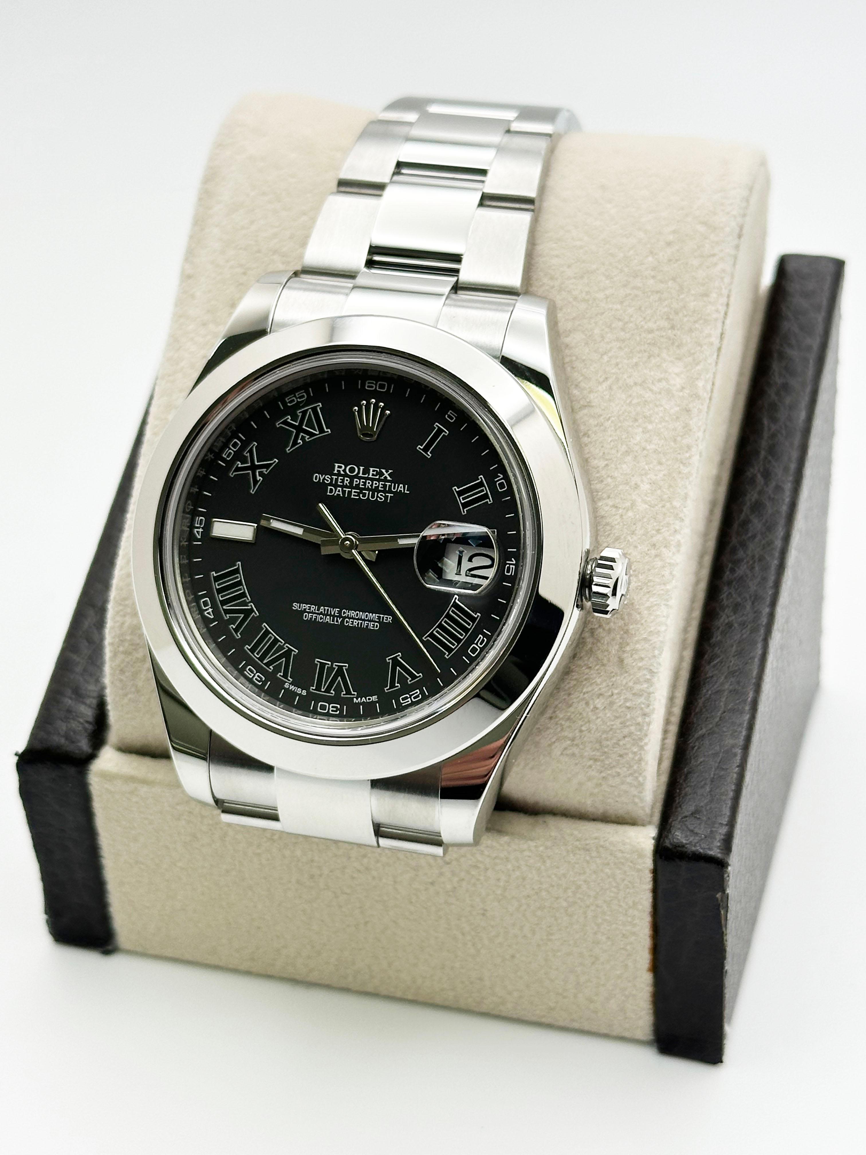Style Number: 116300



Serial: 7TL61***



Year: 2015

 

Model: Rolex Datejust II

 

Case Material: Stainless Steel 

 

Band:  Stainless Steel

  

Bezel:  Stainless Steel

  

Dial: Black Dial 

 

Face: Sapphire Crystal 

 

Case Size: 41mm 

