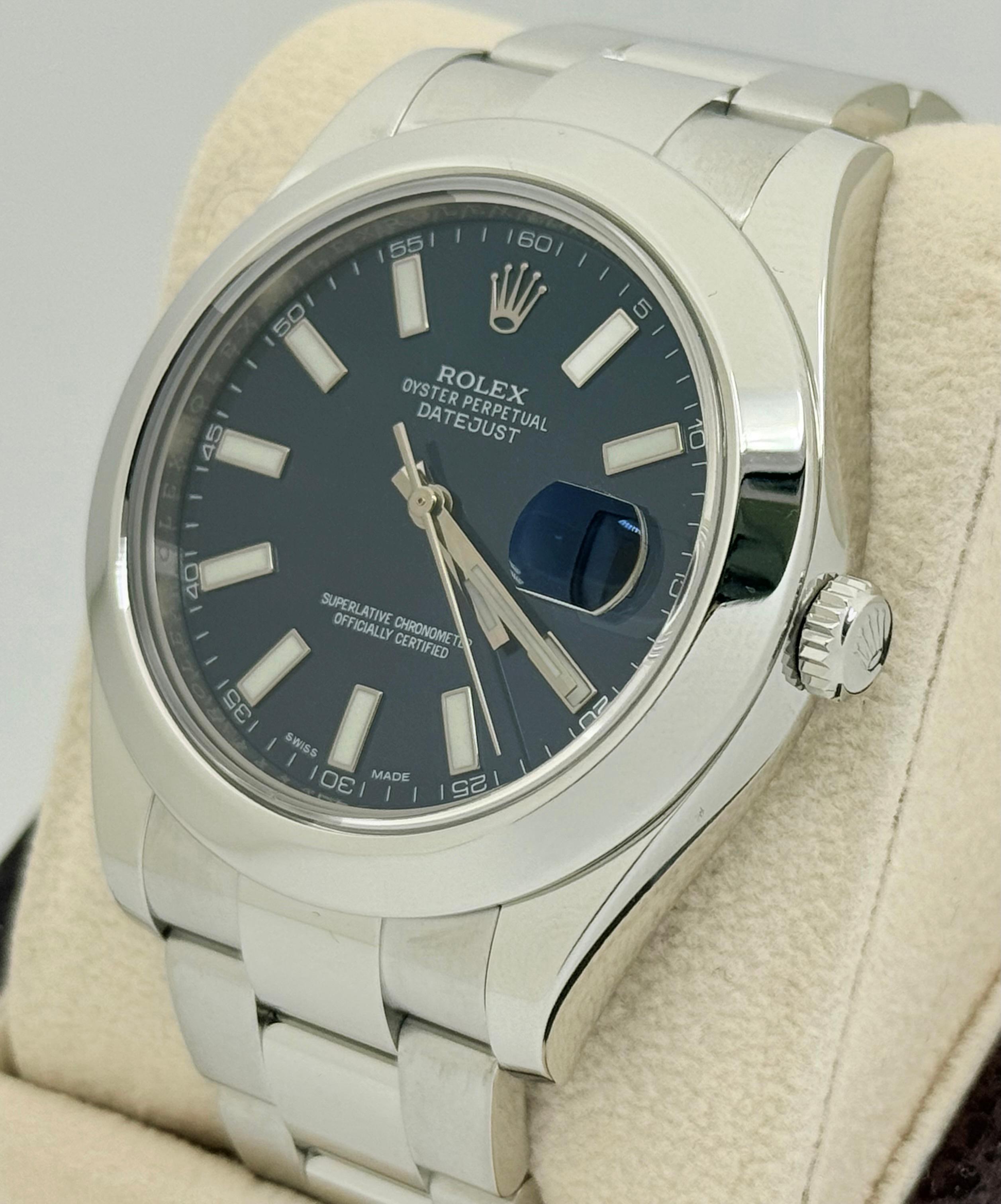 Rolex Datejust II 116300 41mm Quadrante blu Scatola in acciaio inossidabile In condizioni ottime in vendita a San Diego, CA