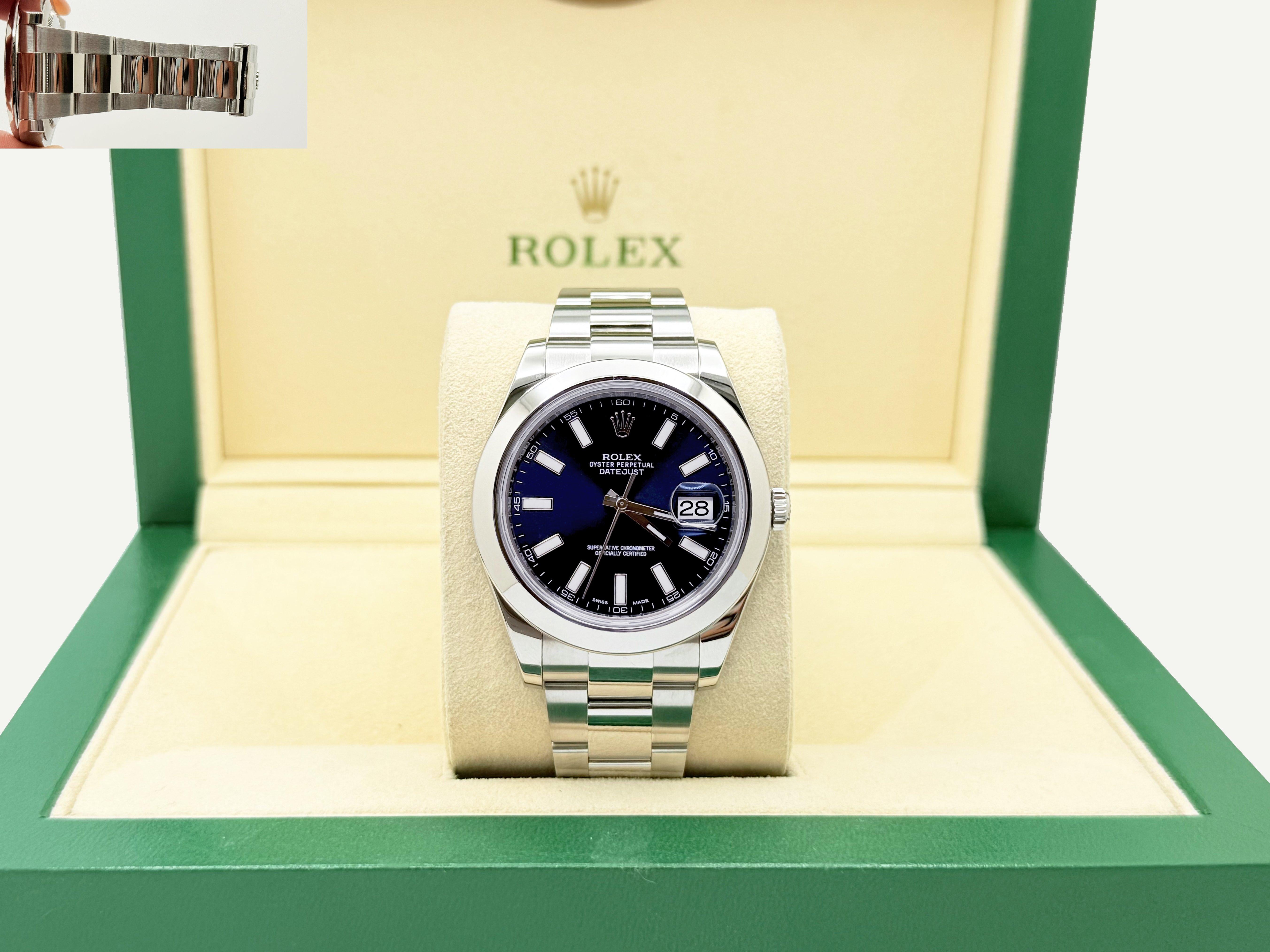 da uomo o donna Rolex Datejust II 116300 41mm Quadrante blu Scatola in acciaio inossidabile in vendita
