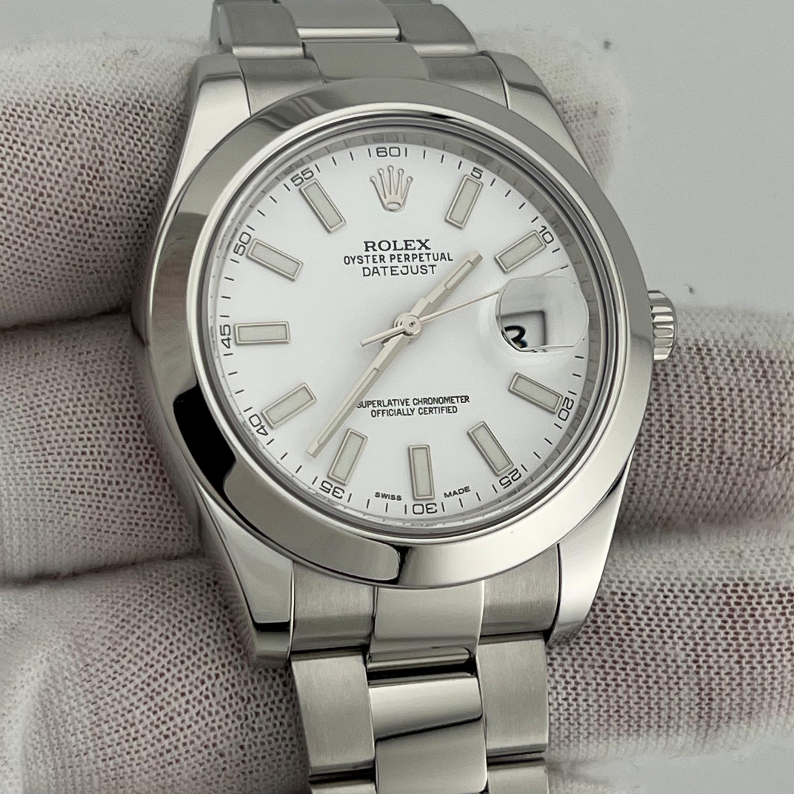 Rolex Datejust II 116300 41mm White Dial Stainless Steel Box Paper In Excellent Condition In San Diego, CA