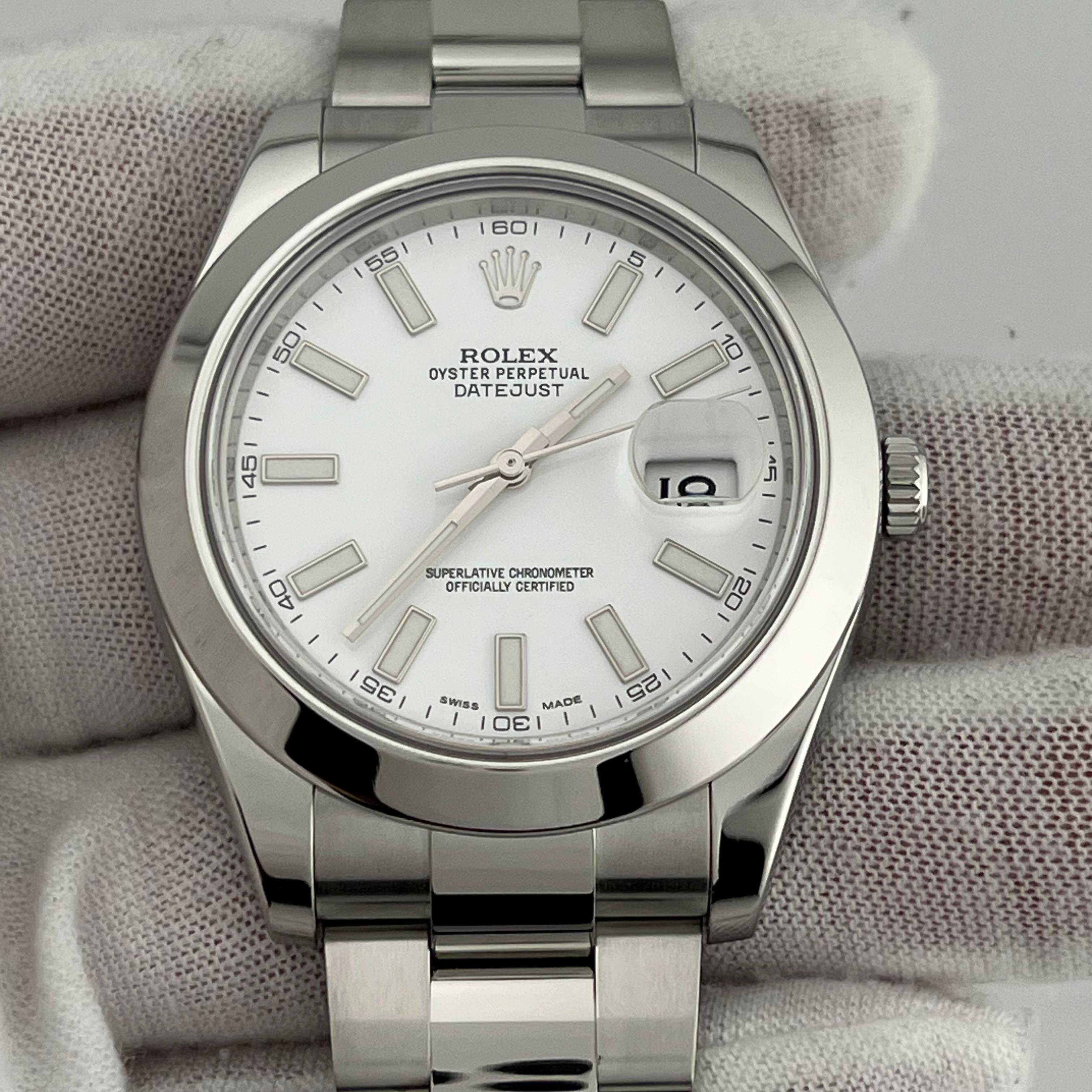 Men's Rolex Datejust II 116300 41mm White Dial Stainless Steel Box Paper