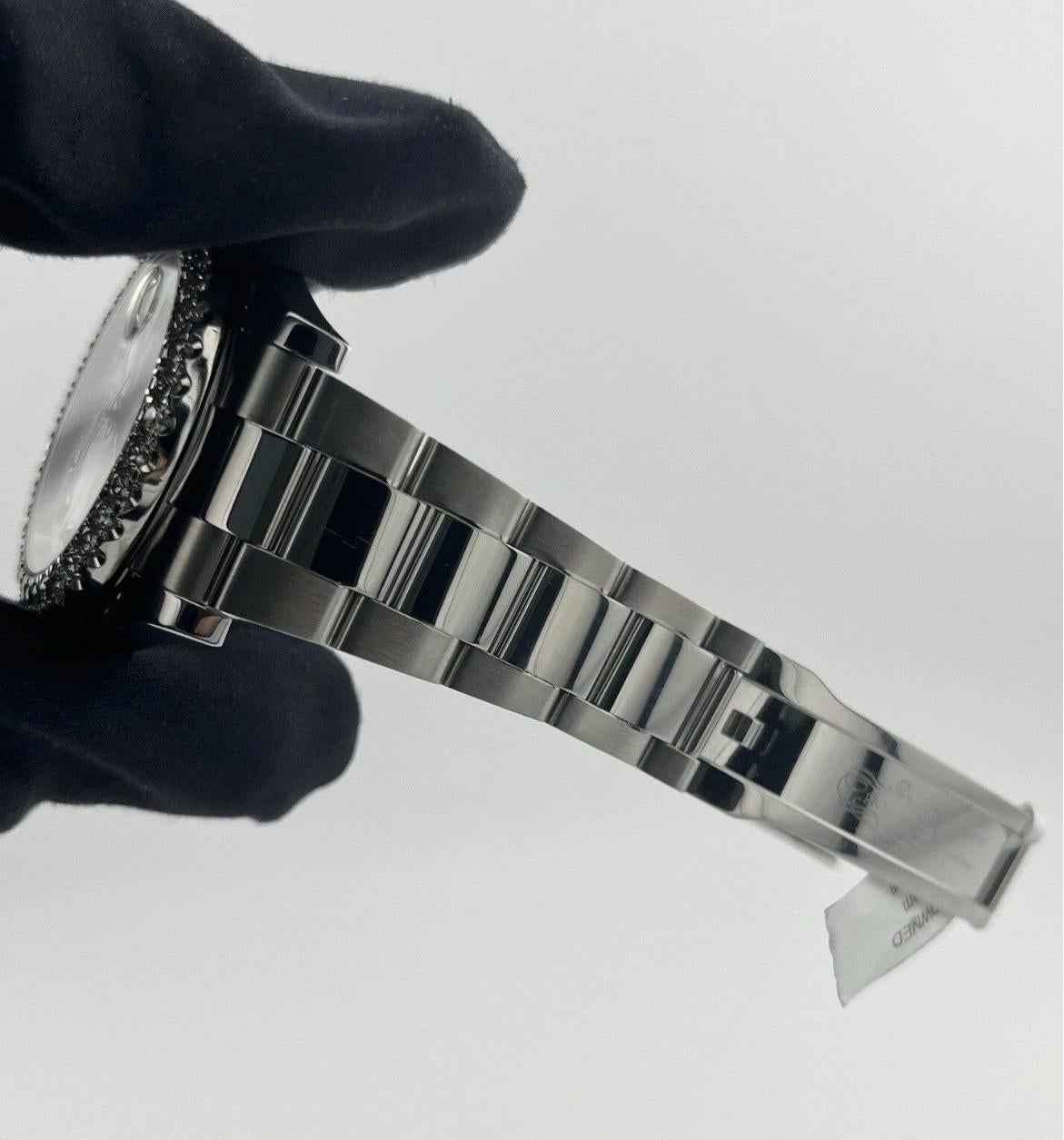 Rolex Datejust II 116300 4.50ct Diamonds Bezel White MOP Dial Stainless Steel For Sale 8