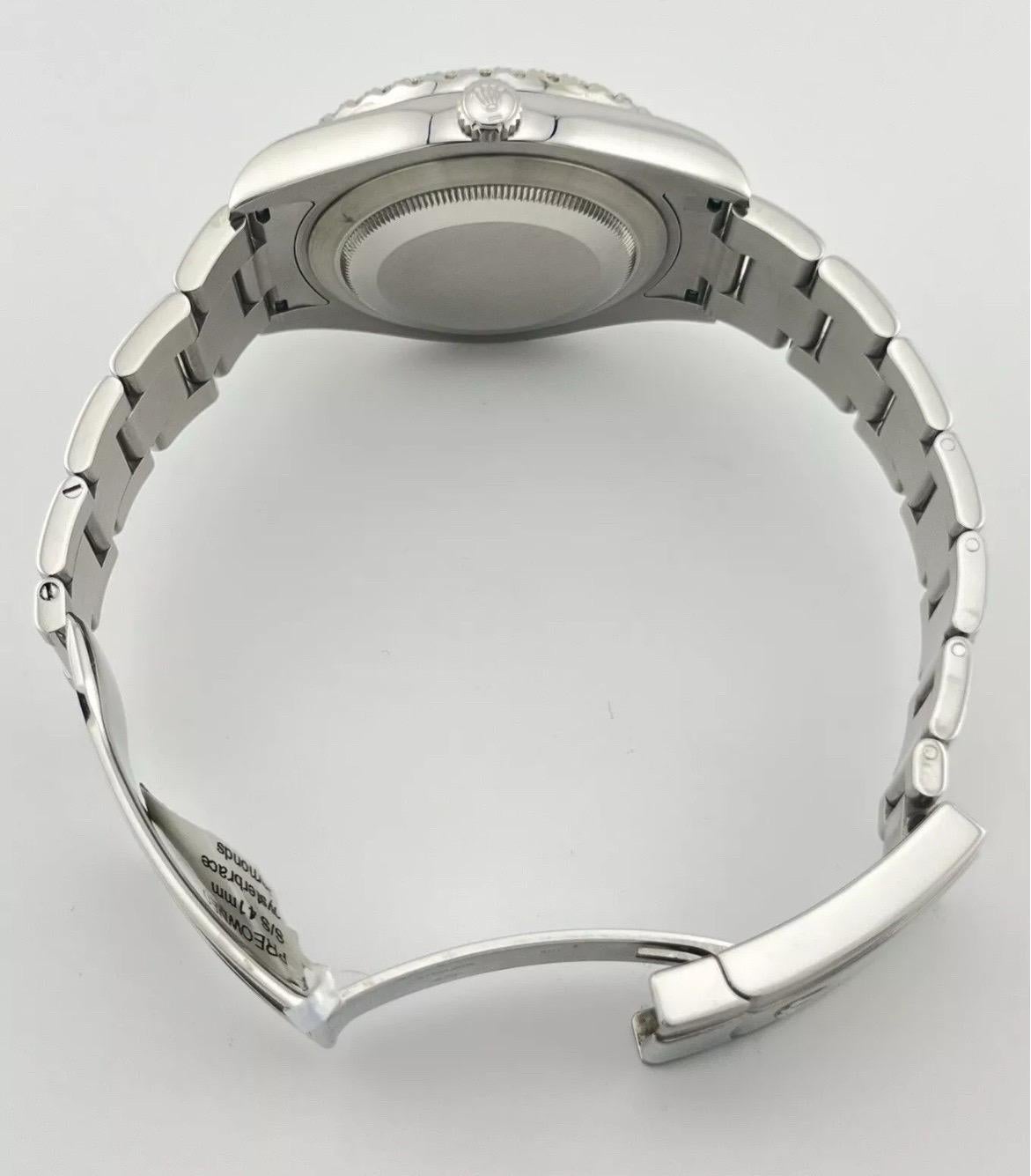 Rolex Datejust II 116300 4.50ct Diamonds Bezel White MOP Dial Stainless Steel For Sale 9