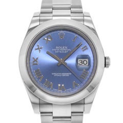 Rolex Datejust II 116300 Bro Blue Roman Dial 2017 Steel Automatic Men's Watch