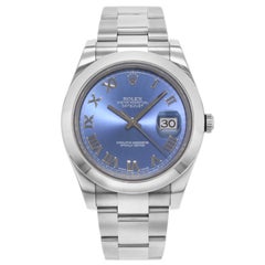 Rolex Datejust II 116300 Bro Blue Roman Dial 2017 Steel Automatic Men's Watch