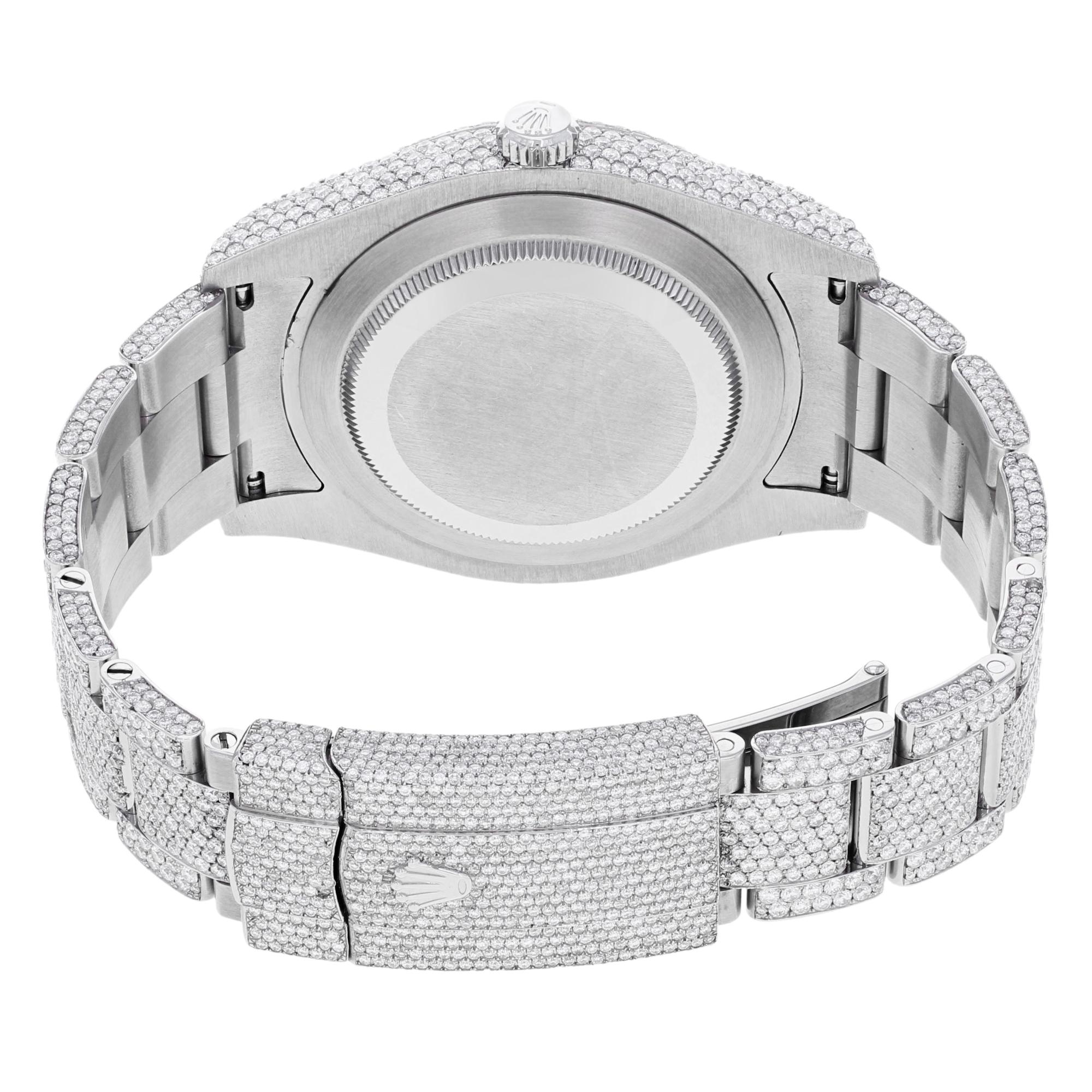 Men's Rolex Datejust II 116300 Custom Diamonds 30cts 2008 Steel Automatic Men’s Watch