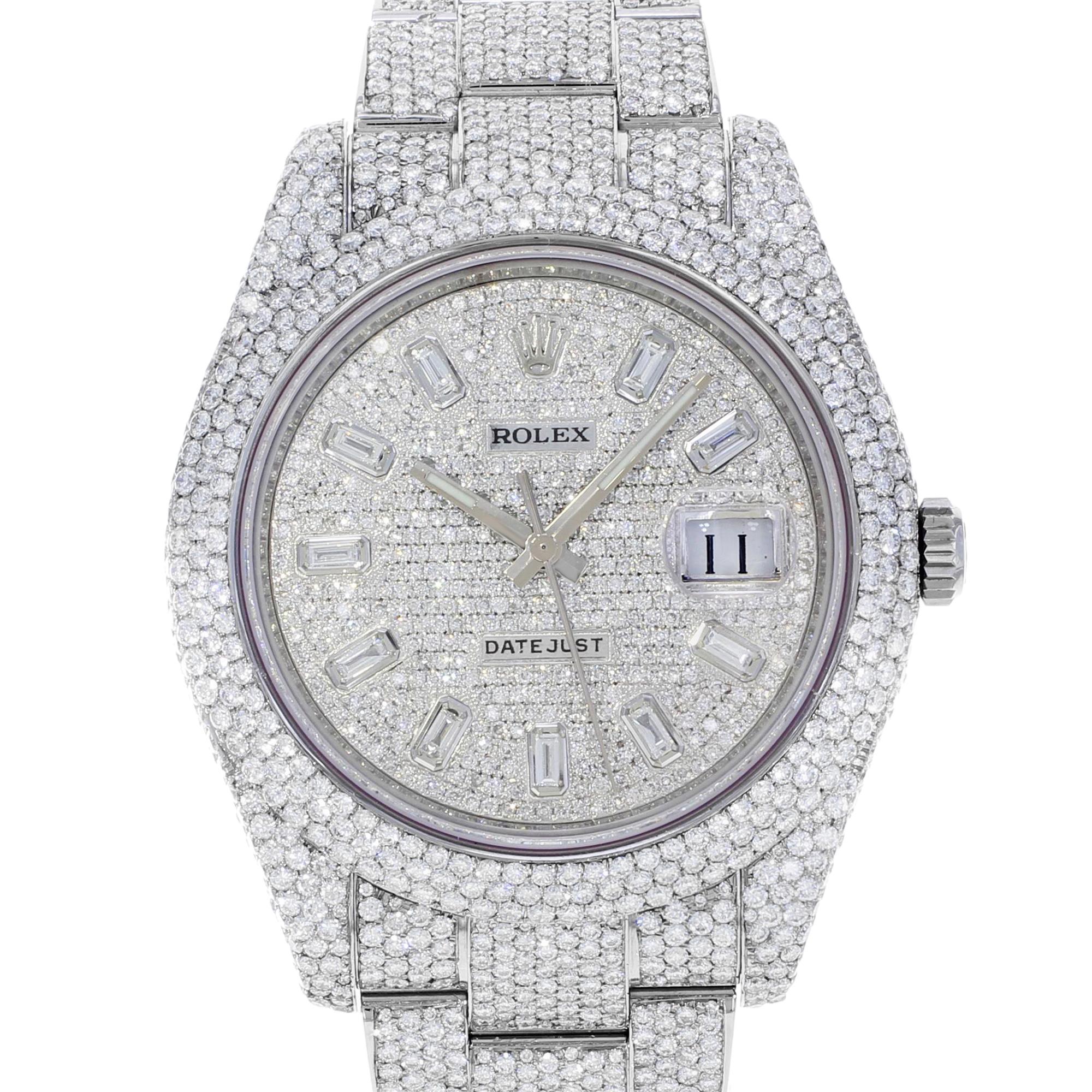 Rolex Datejust II 116300 Custom Diamonds 30cts 2008 Steel Automatic Men’s Watch 1