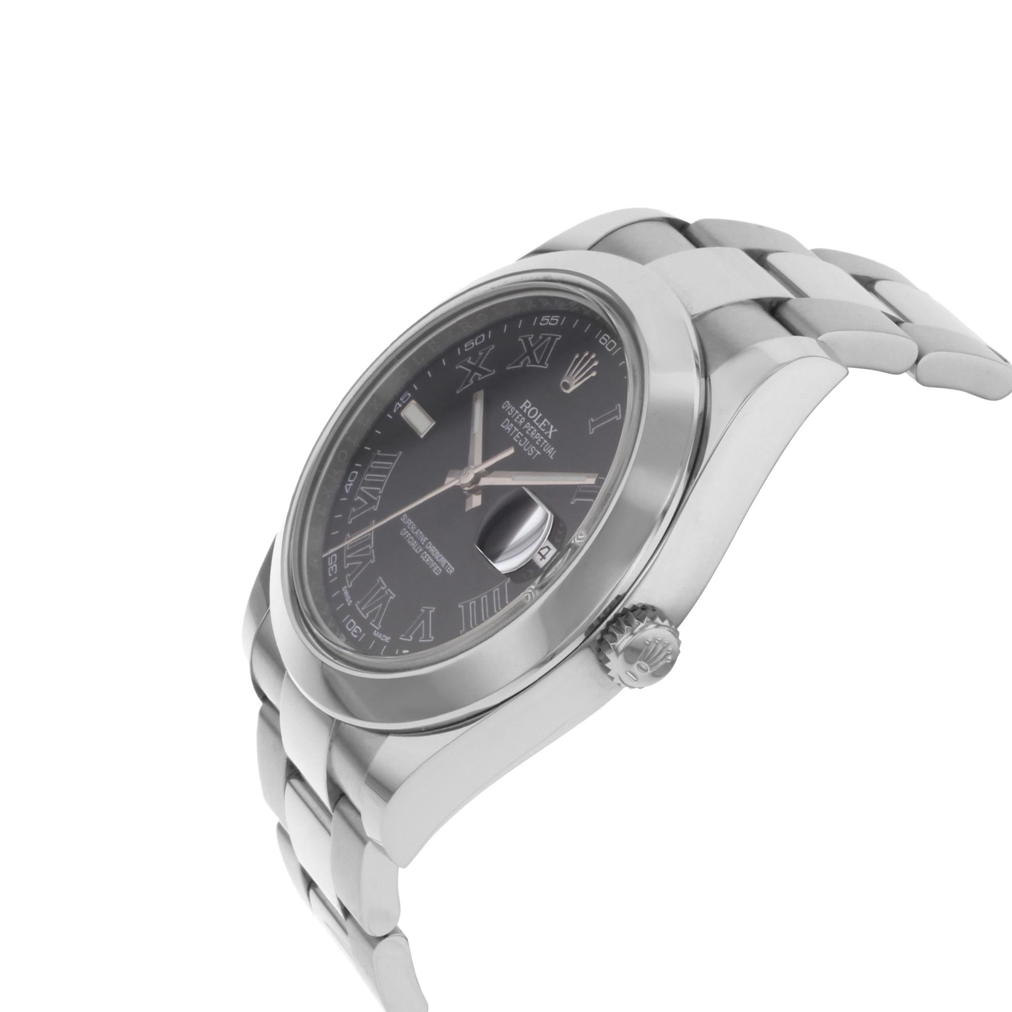 Rolex Datejust II 116300 bkrio Stainless Steel Automatic Men's Watch