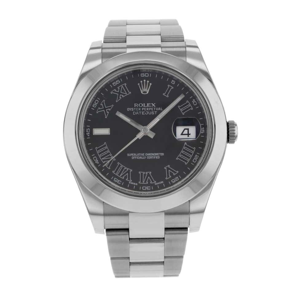 Rolex Grey Rolex Datejust Grey Face - 2 For Sale on 1stDibs