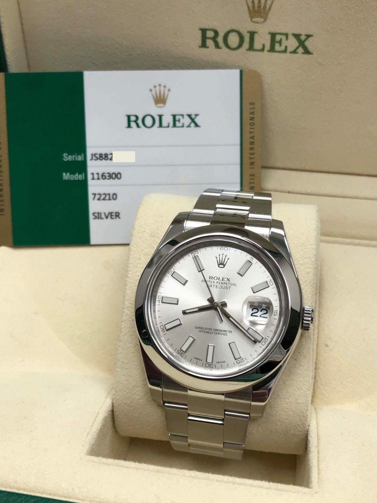 Style Number: 116300 

 

Serial: JS88***

 

Year: 2017

 

Model: Datejust II

 

Case Material: Stainless Steel

 

Band: Stainless Steel

 

Bezel: Stainless Steel

 

Dial: Stainless Steel

 

Face: Sapphire Crystal 

 

Case Size: 41mm


