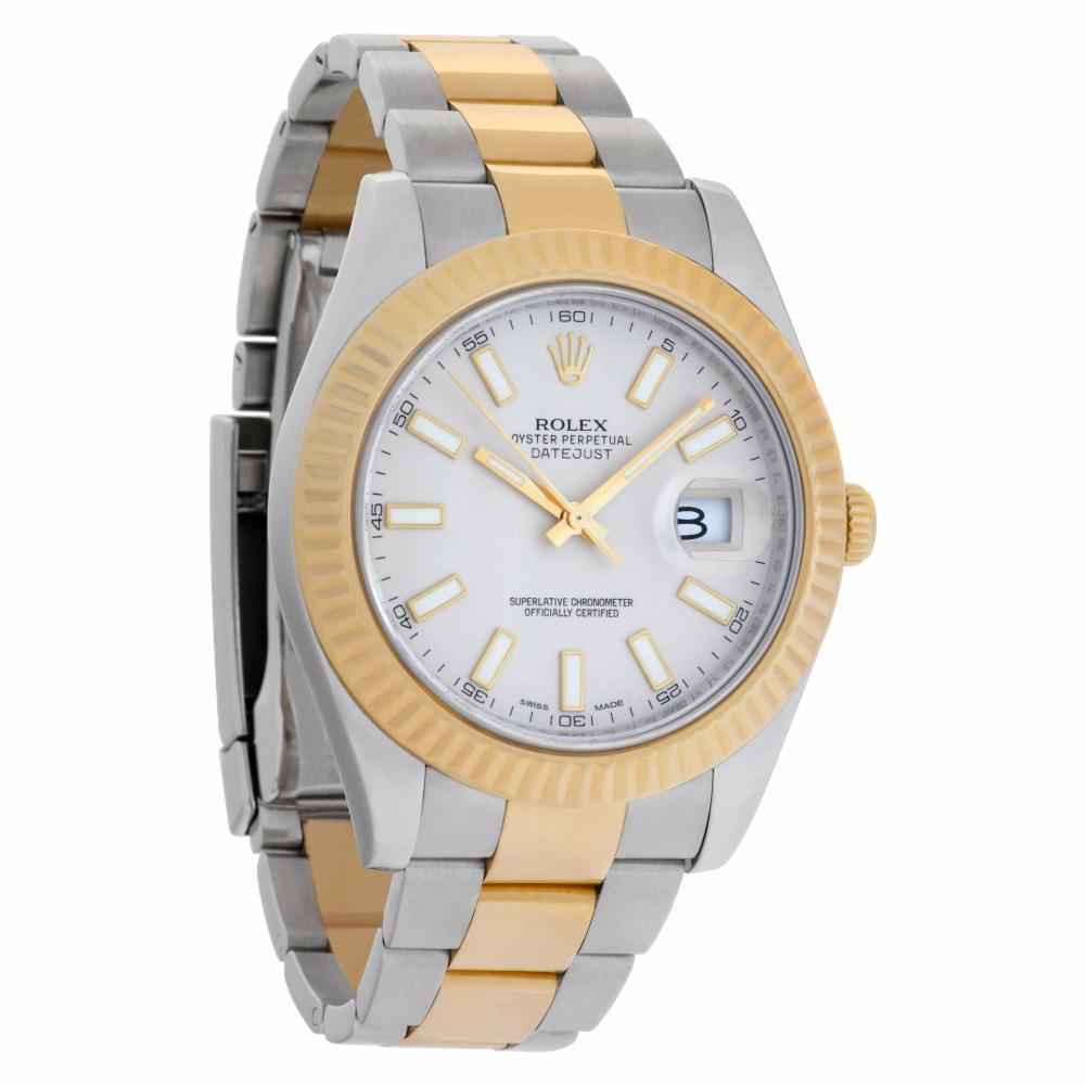 Rolex Datejust II in 18k & stainless steel with fluted bezel. Auto w/ sweep seconds and date. 41 mm case size. Ref 116333. **Bank Wire Only at this price.** Fine Pre-owned Rolex Watch. Certified preowned Classic Rolex Datejust II 116333 watch is