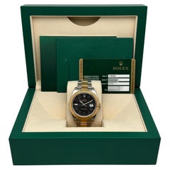 Rolex Datejust II 116333 18K Yellow Gold Steel Roman Black Dial Watch