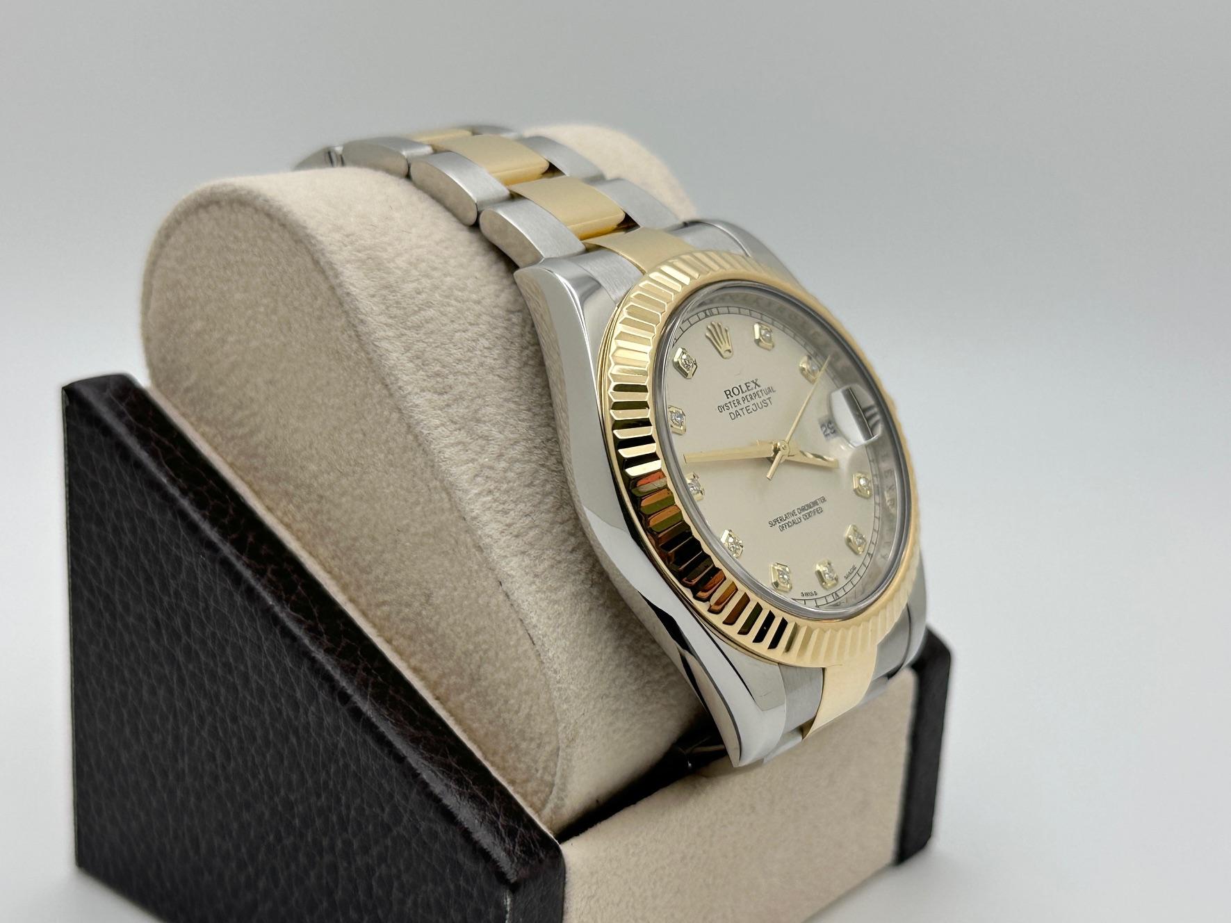 Rolex Datejust II 116333 41mm Esfera Diamante Marfil Oro Amarillo 18K Acero Inoxidable Corte redondo en venta