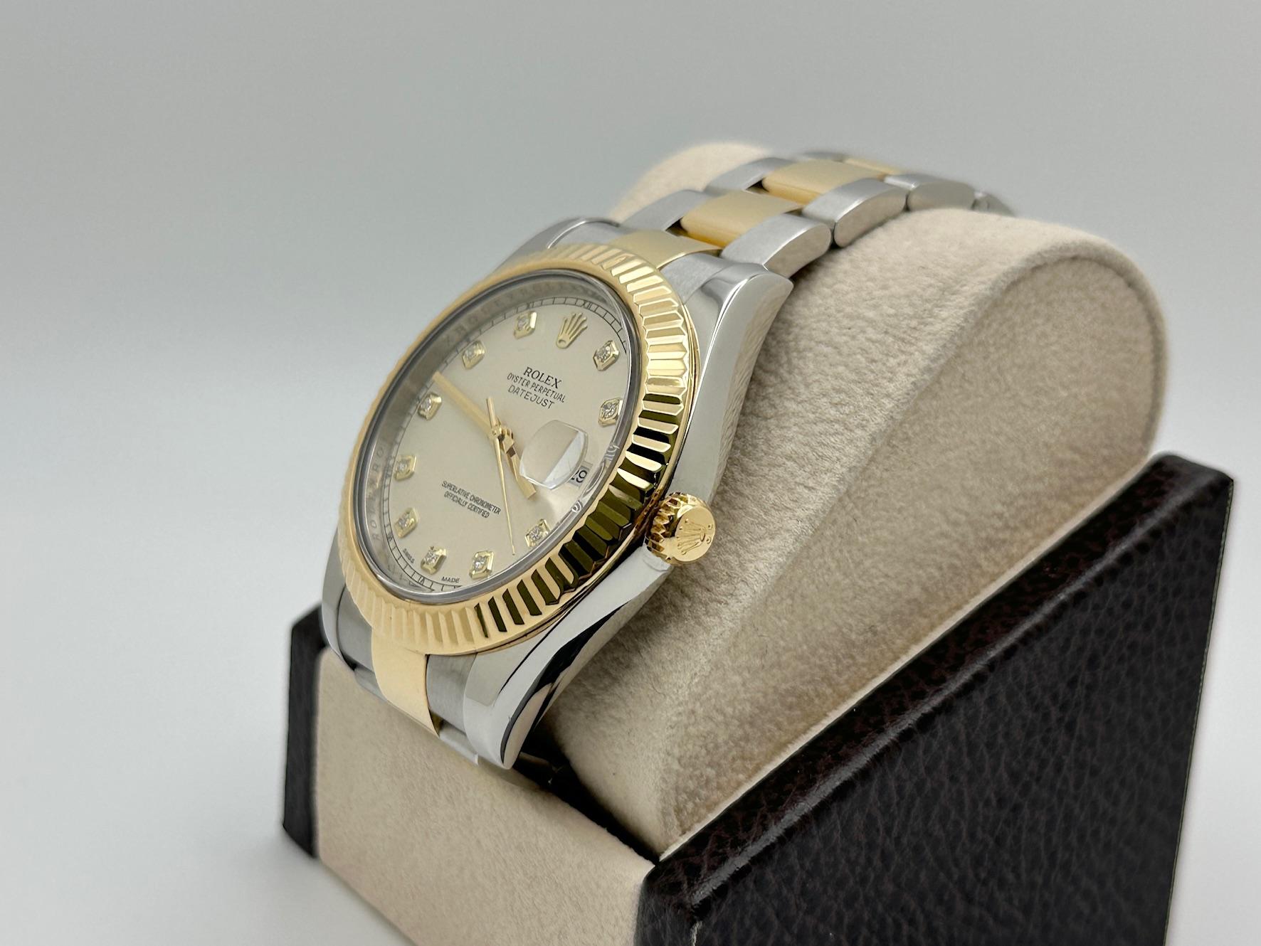 Rolex Datejust II 116333 41mm Esfera Diamante Marfil Oro Amarillo 18K Acero Inoxidable en Excelente estado para la venta en San Diego, CA