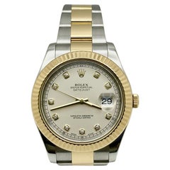Rolex Datejust II 116333 41mm Elfenbein Diamant-Zifferblatt 18K Gelbgold Edelstahl