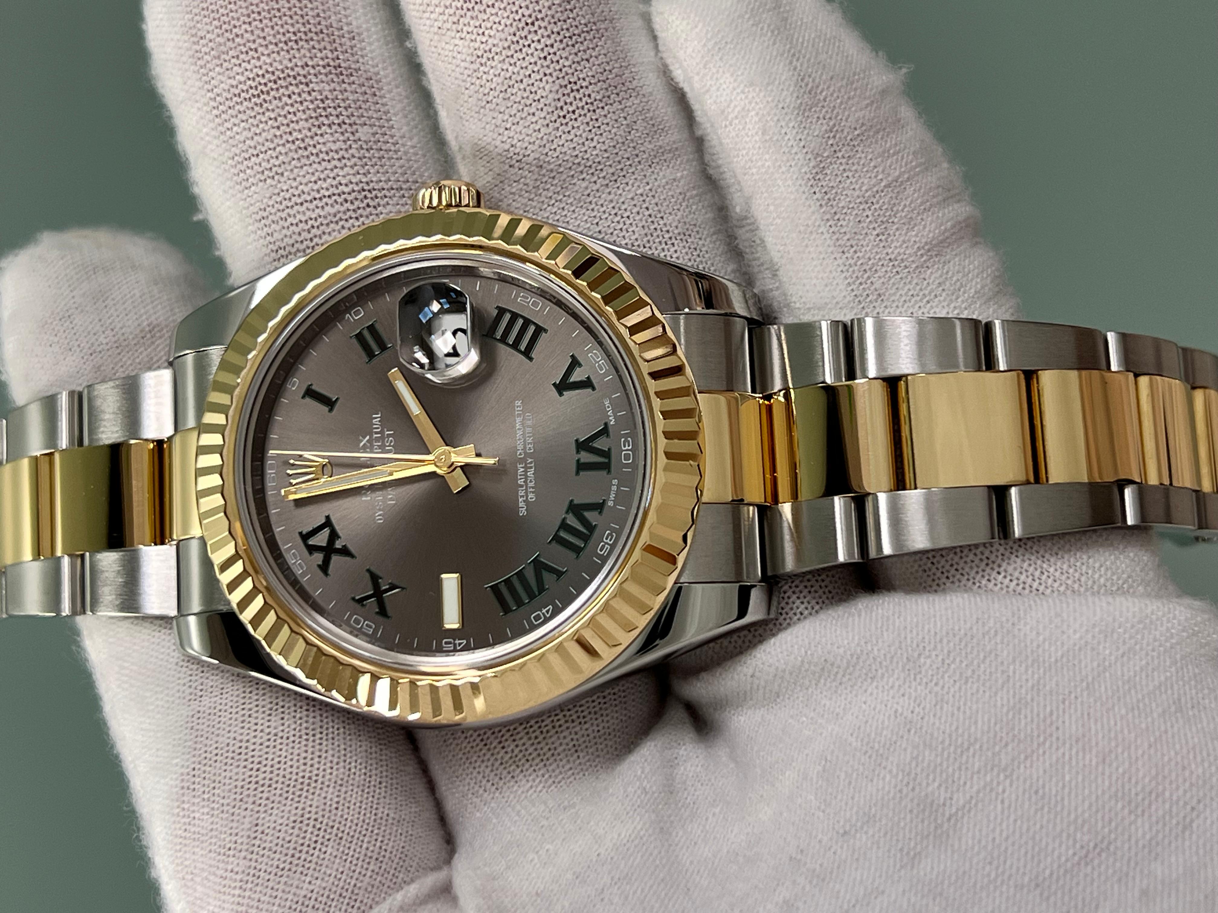 Rolex Datejust II 116333 41mm Slate Wimbledon 18K Yellow Gold Stainless Steel 7