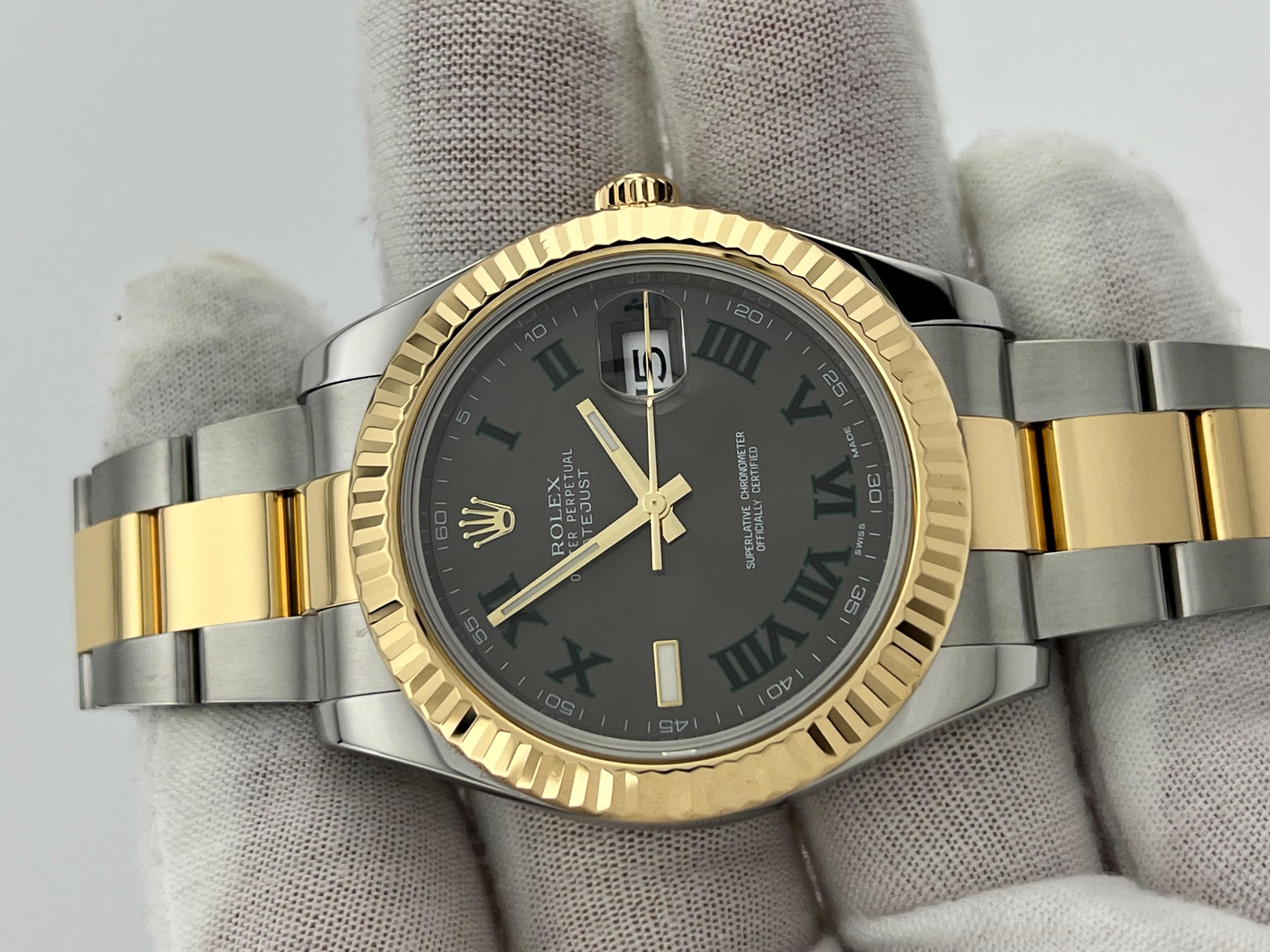 Rolex Datejust II 116333 41mm Slate Wimbledon 18K Yellow Gold Stainless Steel 1