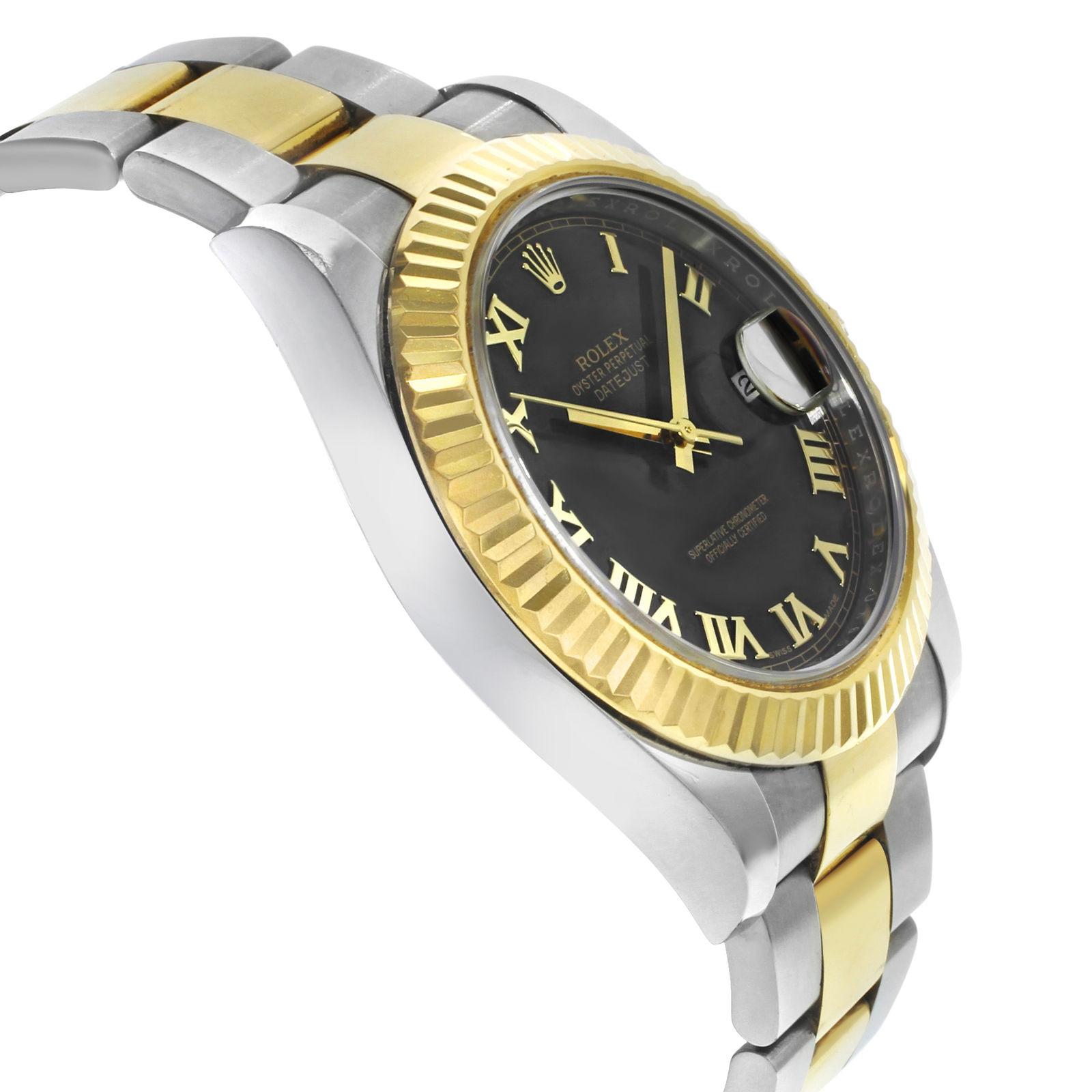 rolex datejust 41 black dial roman numerals