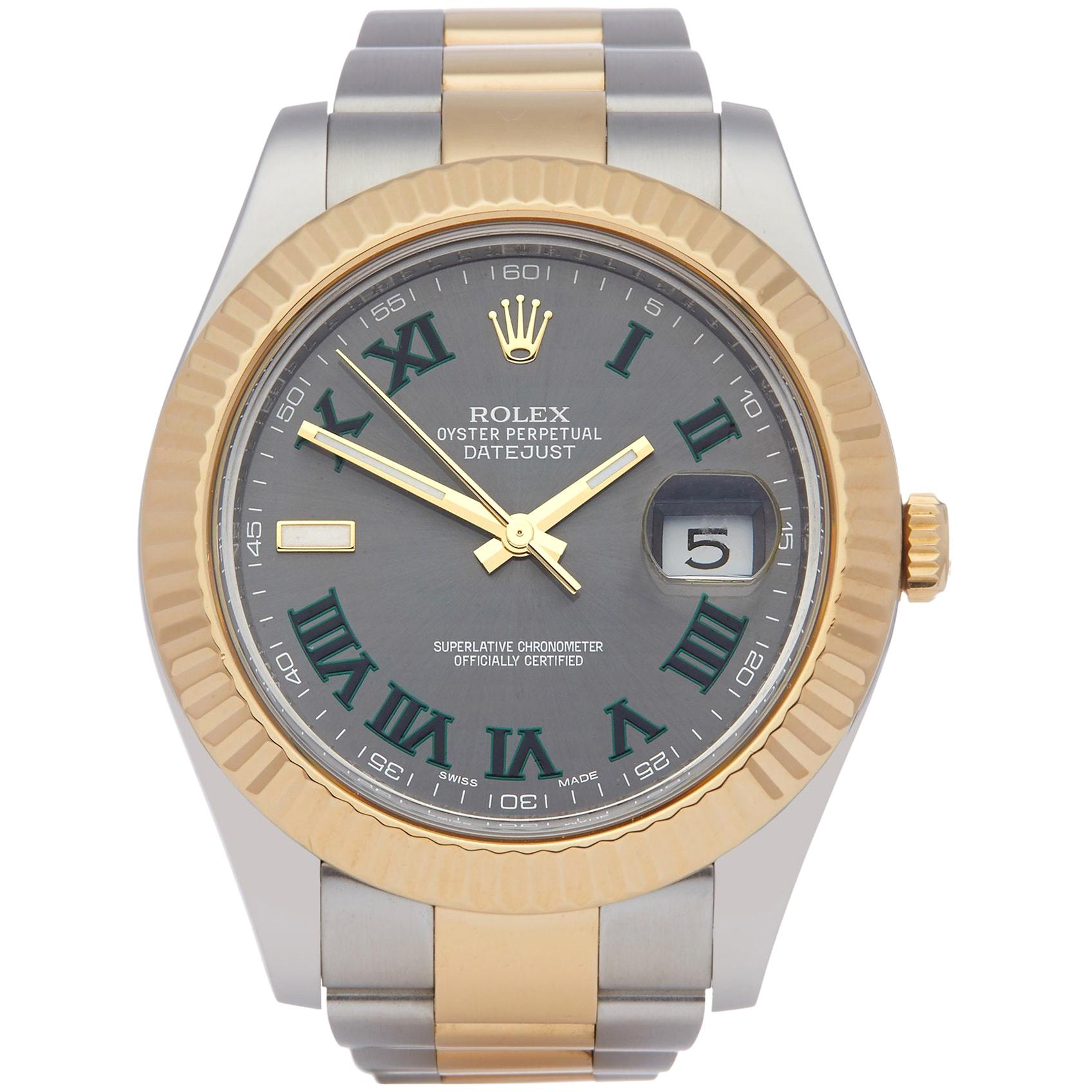 Rolex Datejust II 116333 Men's Stainless Steel and Yellow Gold Wimbledon Watch