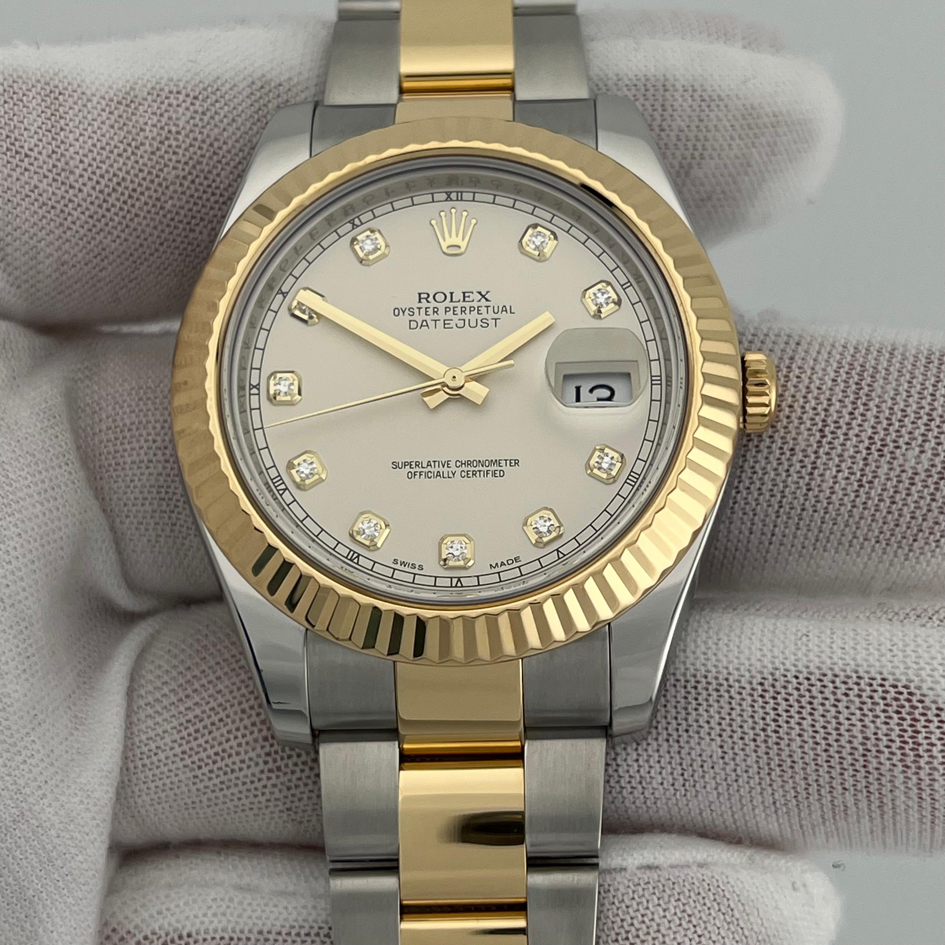 Rolex Datejust II 116333 White Diamond Dial 18K Yellow Gold Stainless Steel 1
