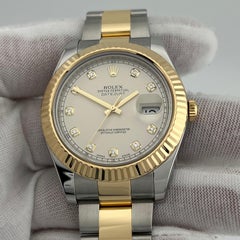 Rolex Datejust II 116333 White Diamond Dial 18K Yellow Gold Stainless Steel
