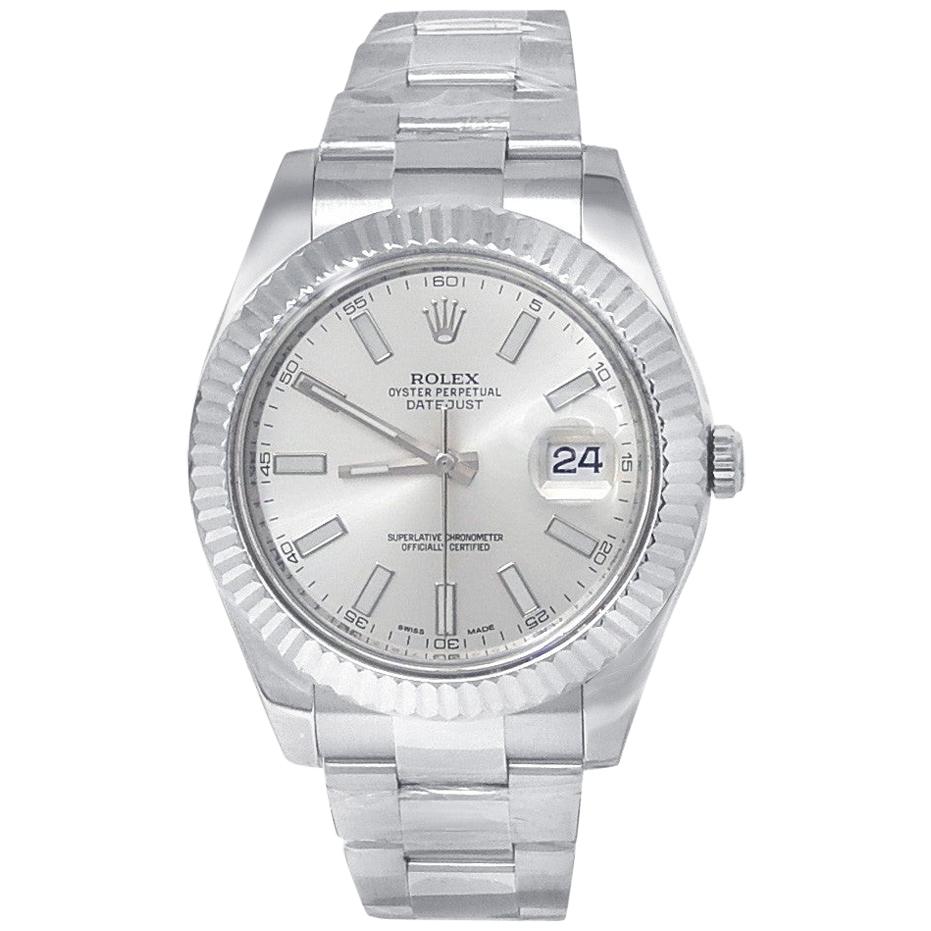 Rolex Datejust II 116334, Silver Dial, Certified and Warranty