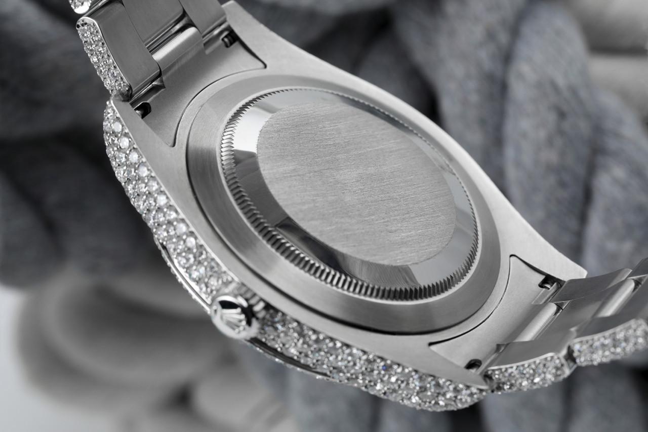 Men's Rolex Datejust II 116334 Blue Roman Diamond Dial Stainless Steel Custom Watch For Sale