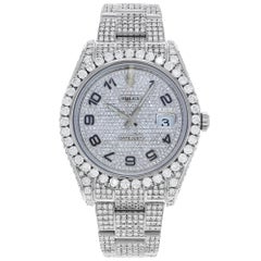 Rolex Datejust II 116334 Custom Diamonds 20 Carat Arabic Steel Automatic Watch