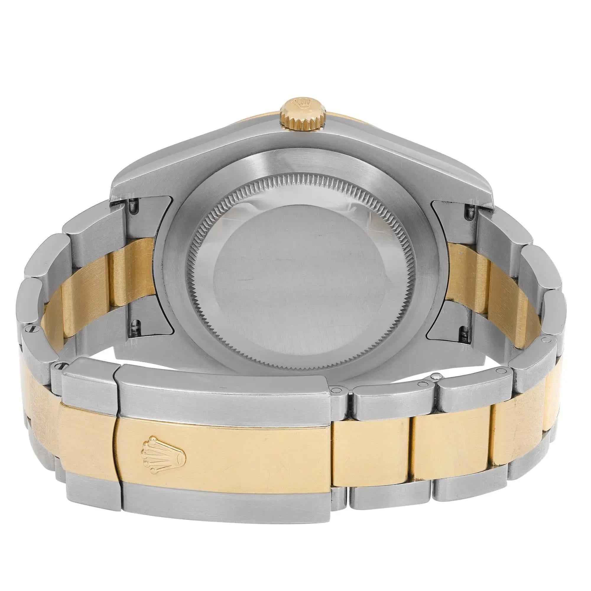 Men's Rolex Datejust II 18K Yellow Gold Steel Cream Diamond Dial Men Watch 116333 For Sale