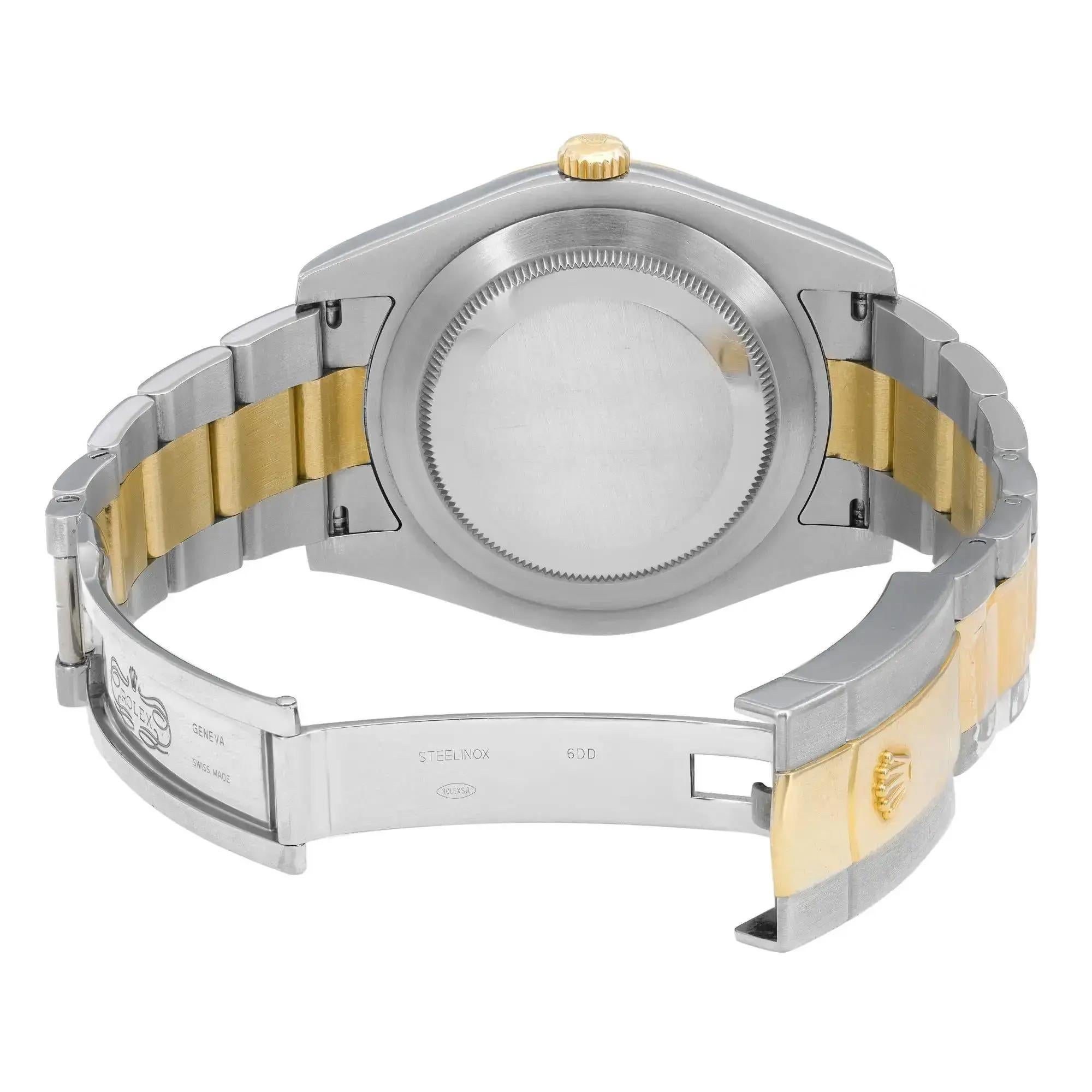 Rolex Datejust II 18K Yellow Gold Steel Cream Diamond Dial Men Watch 116333 For Sale 1