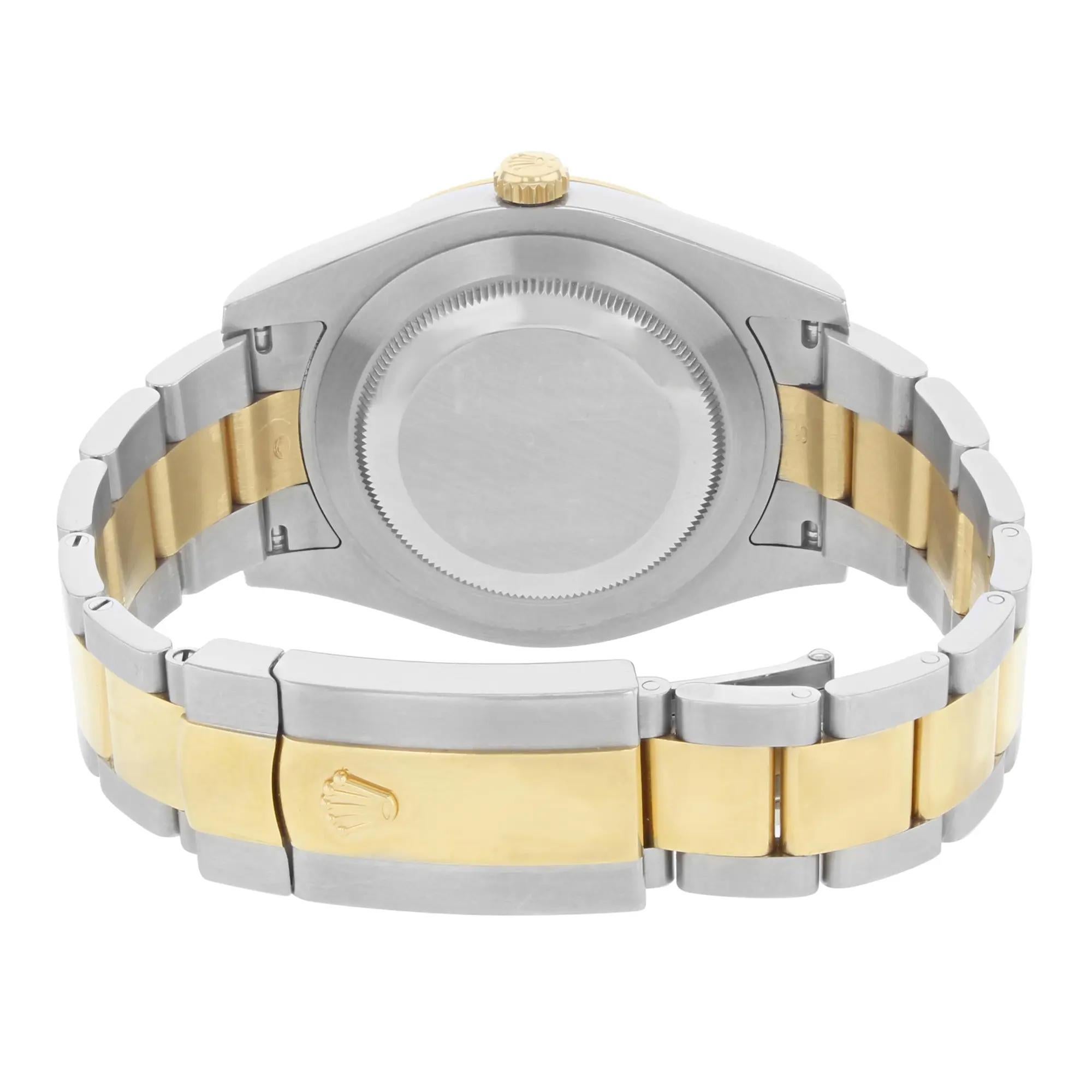 Men's Rolex Datejust II 18K Yellow Gold Steel Cream Diamond Dial Mens Watch 116333 For Sale