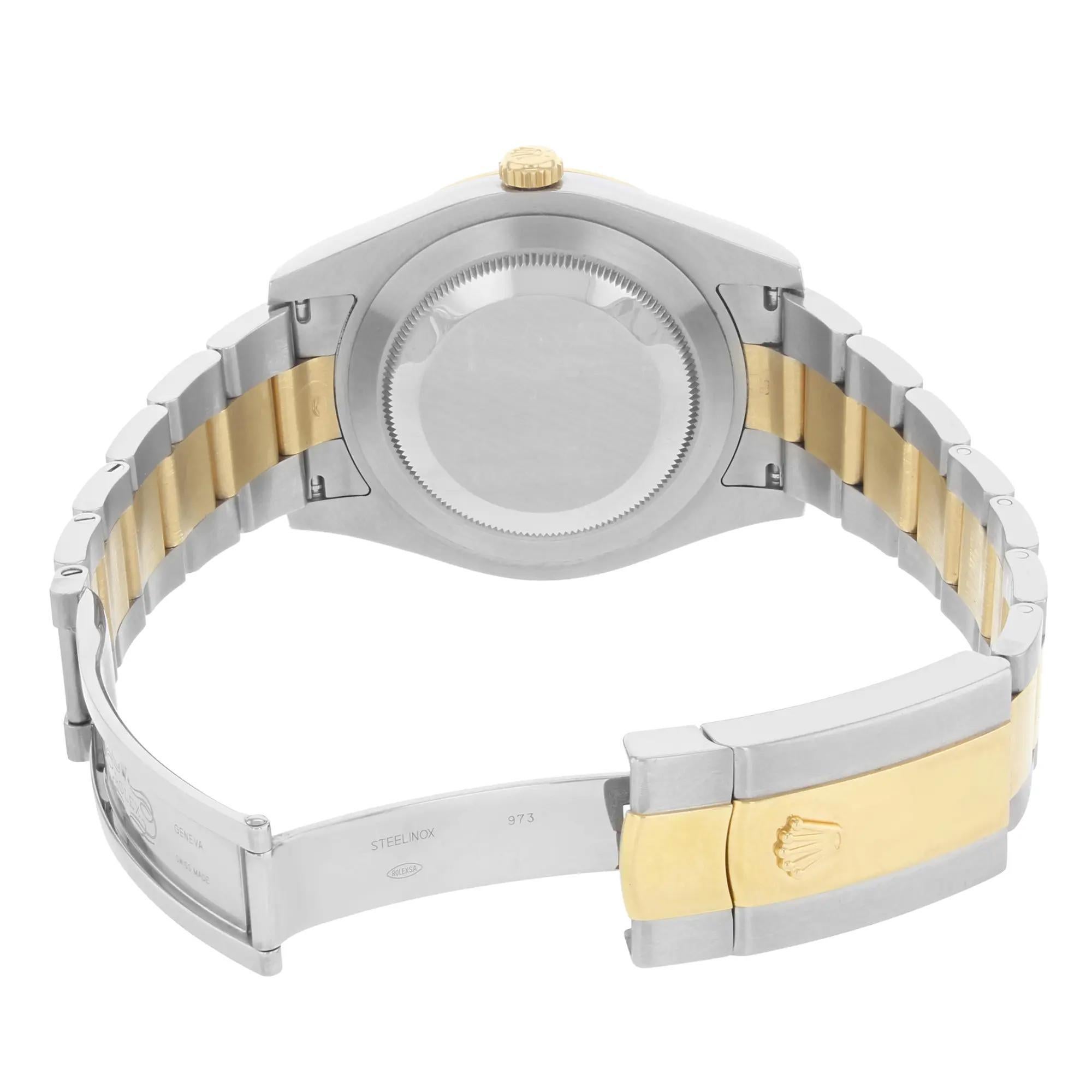 Rolex Datejust II 18K Yellow Gold Steel Cream Diamond Dial Mens Watch 116333 For Sale 1