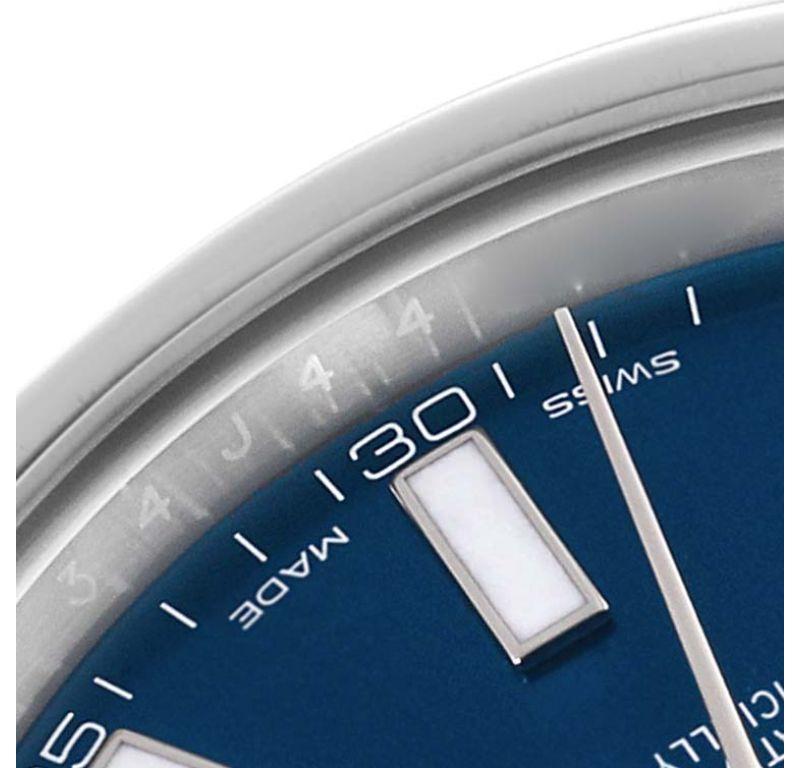 Rolex Datejust II 41 Blue Baton Dial Oyster Bracelet Steel Mens Watch 116300 For Sale 2