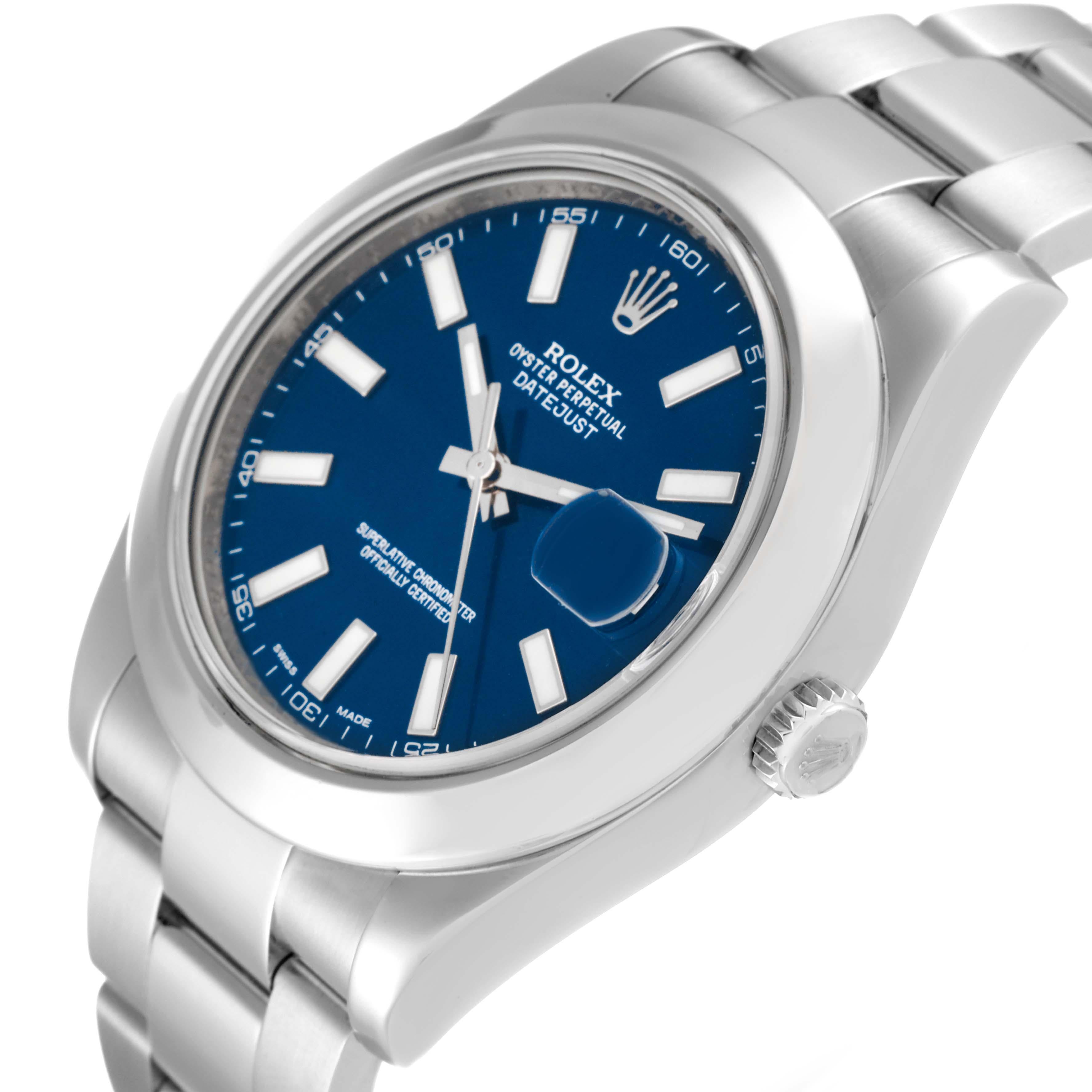 Rolex Datejust II 41 Blue Dial Oyster Bracelet Steel Mens Watch 116300 1