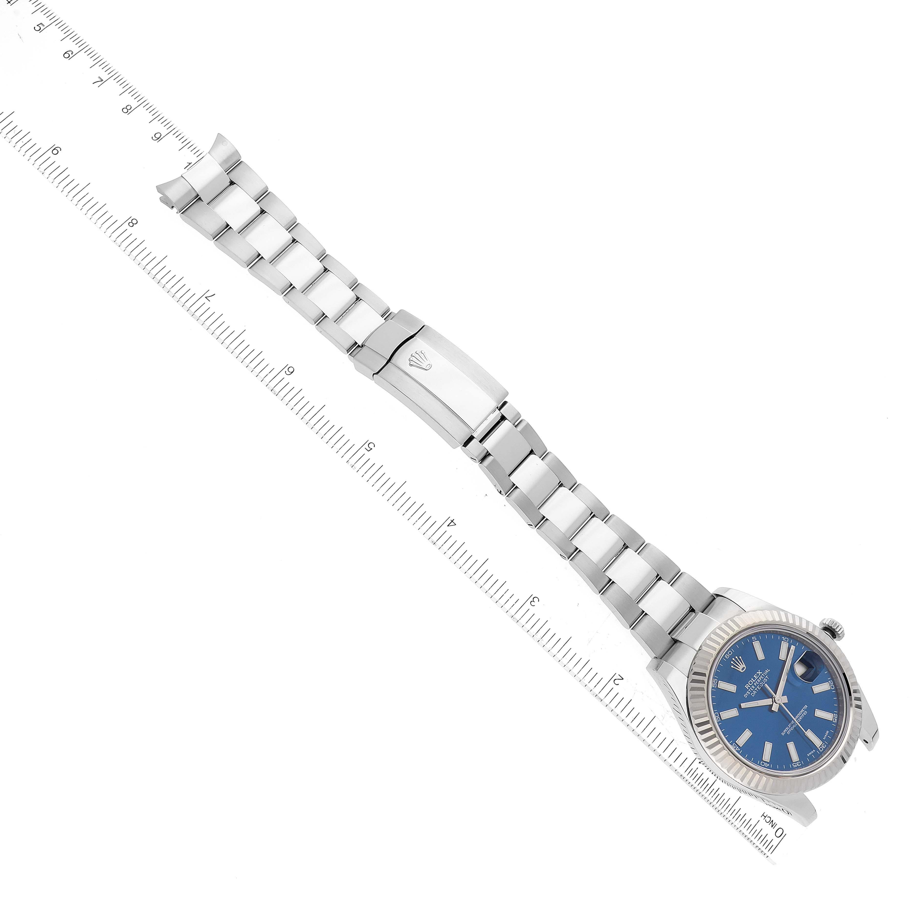 Rolex Datejust II 41 Blue Dial Steel White Gold Mens Watch 116334 6