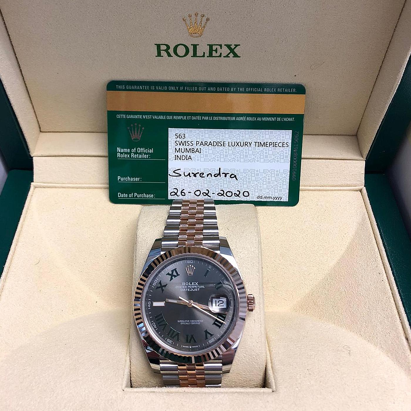 Rolex DateJust II 41 Jubilee Two-Tone Rose Gold & Steel Wimbledon Jubilee Fluted 1