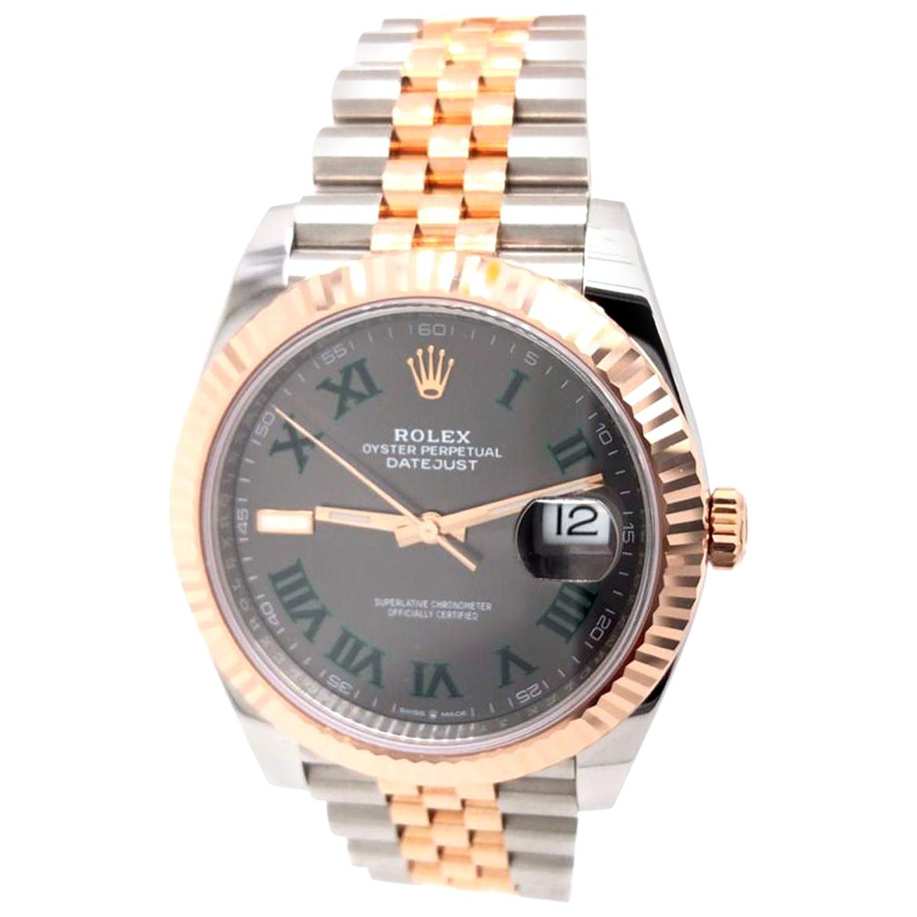 Rolex DateJust II 41 Jubilee Two-Tone Rose Gold and Steel Wimbledon Jubilee  Fluted at 1stDibs | rose gold wimbledon rolex, rolex datejust ii rose gold  steel wimbledon 41 mm, datejust 2 jubilee
