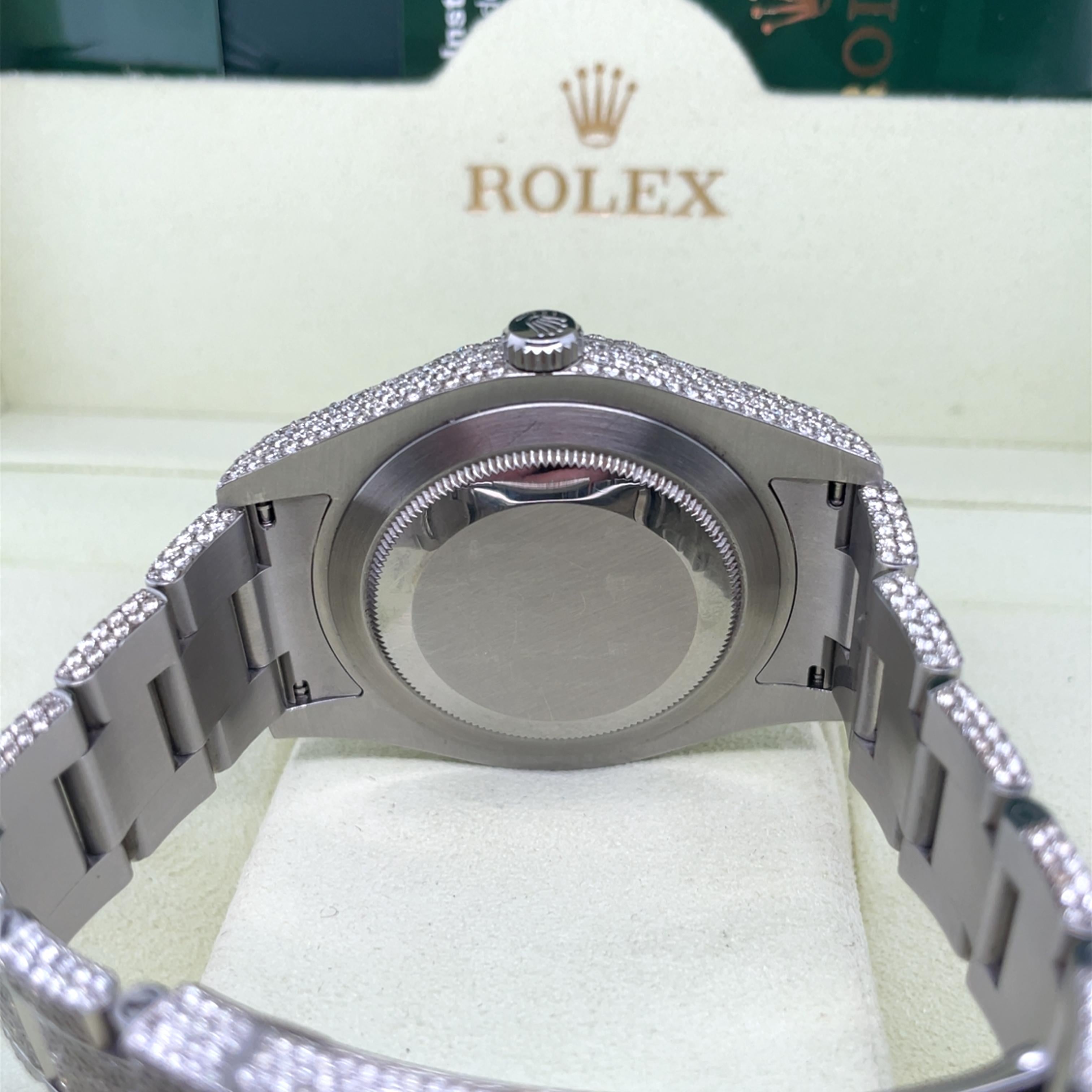 Rolex, Datejust II 41 mm Diamond Iced Out Watch In Good Condition For Sale In Chicago, IL
