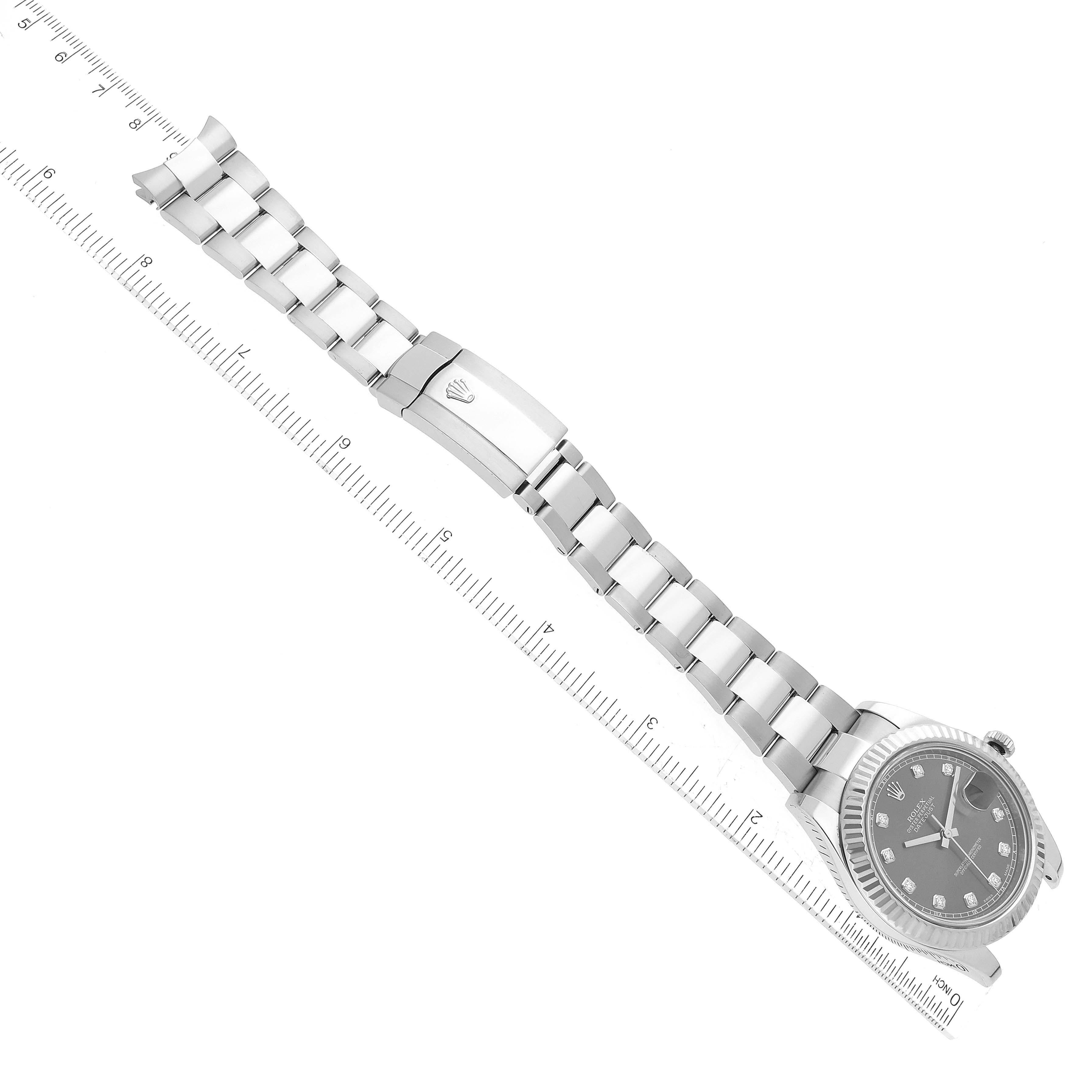 Rolex Datejust II 41 Rhodium Diamond Dial Steel White Gold Mens Watch 116334 7